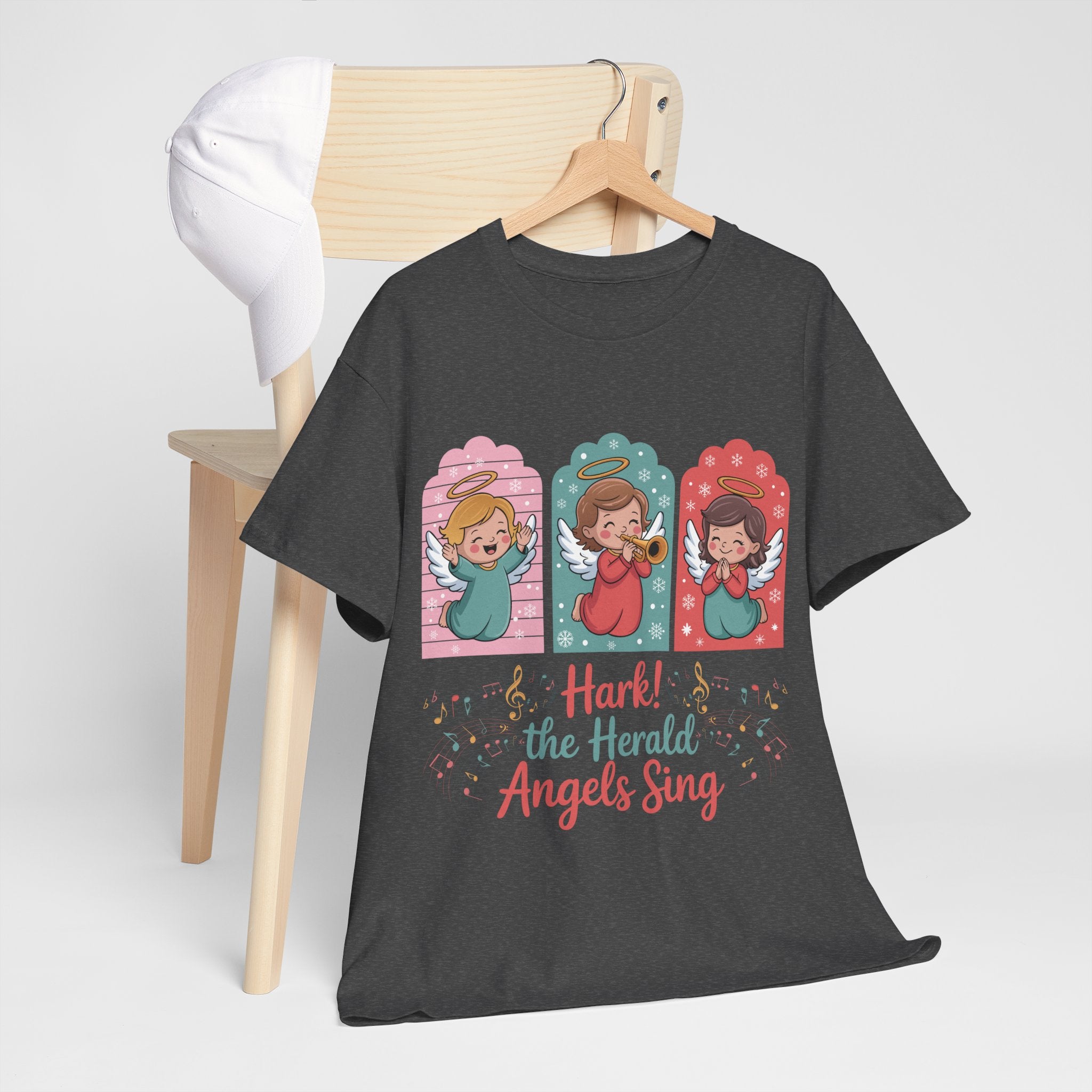 Hark! The Herald Angels Sing Tee — Three Singing Angels Christmas Unisex Cotton T-Shirt