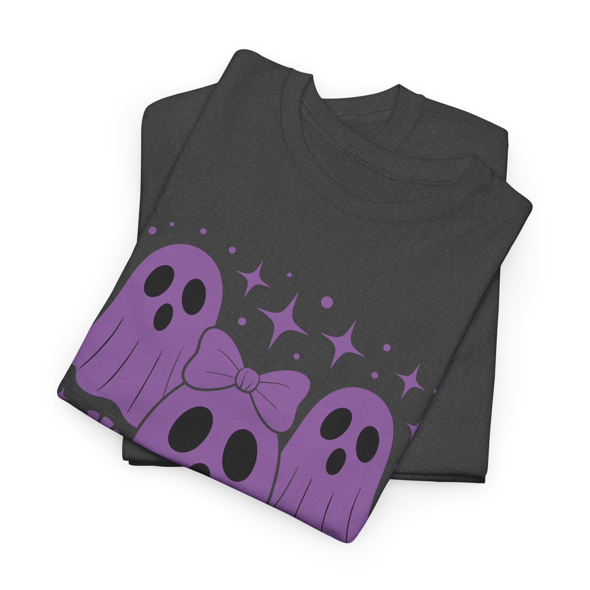 Purple Ghost Halloween Unisex Cotton Tee