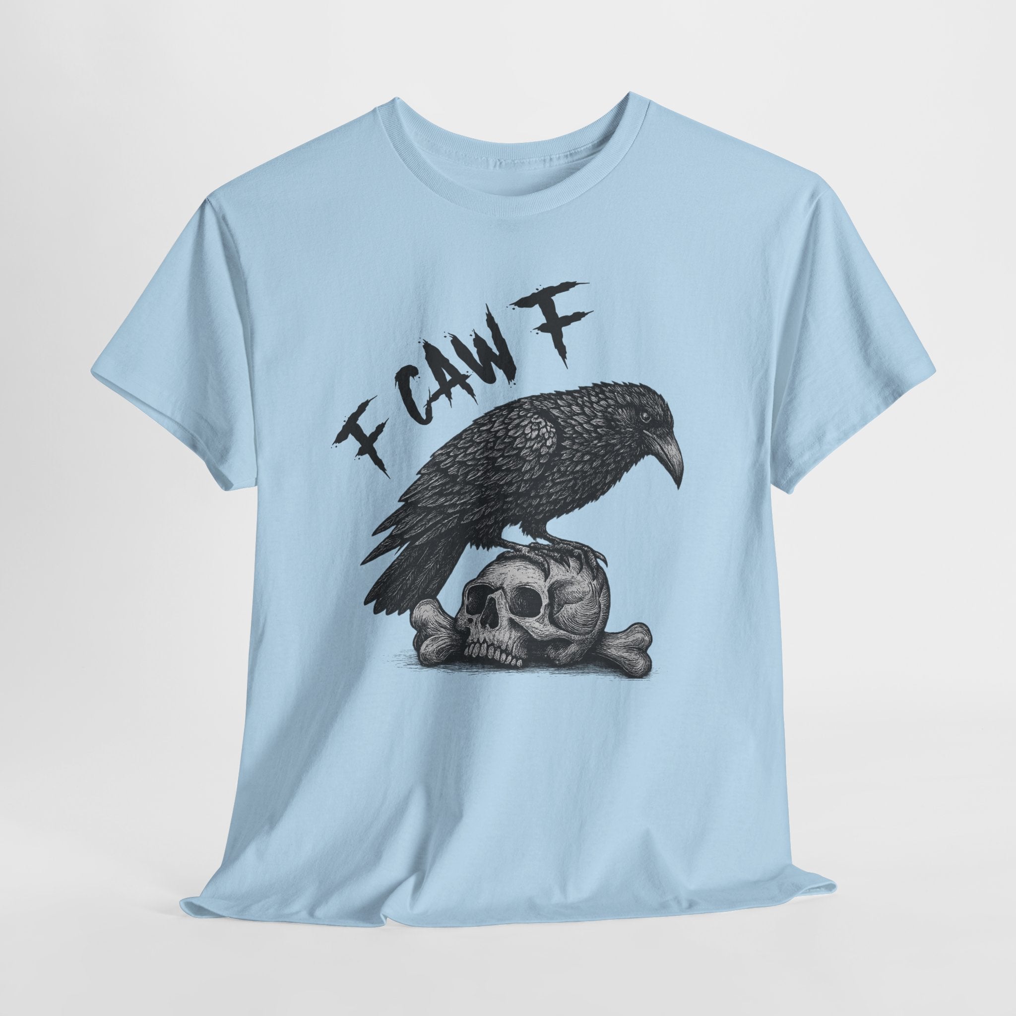 Gothic Crow & Skull T-Shirt — Dark Gothic Skull Unisex Cotton Tee