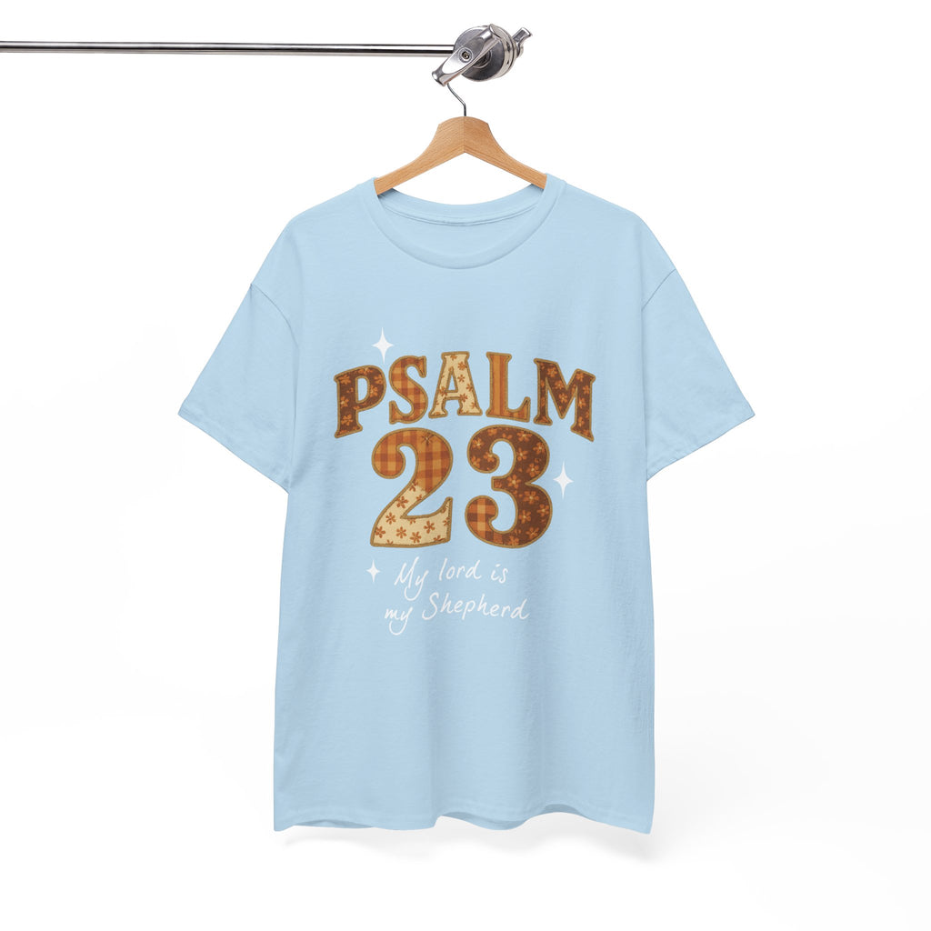 Psalm 23 Floral Tee — “My Lord Is My Shepherd” Stitched-Text Unisex Cotton Tee