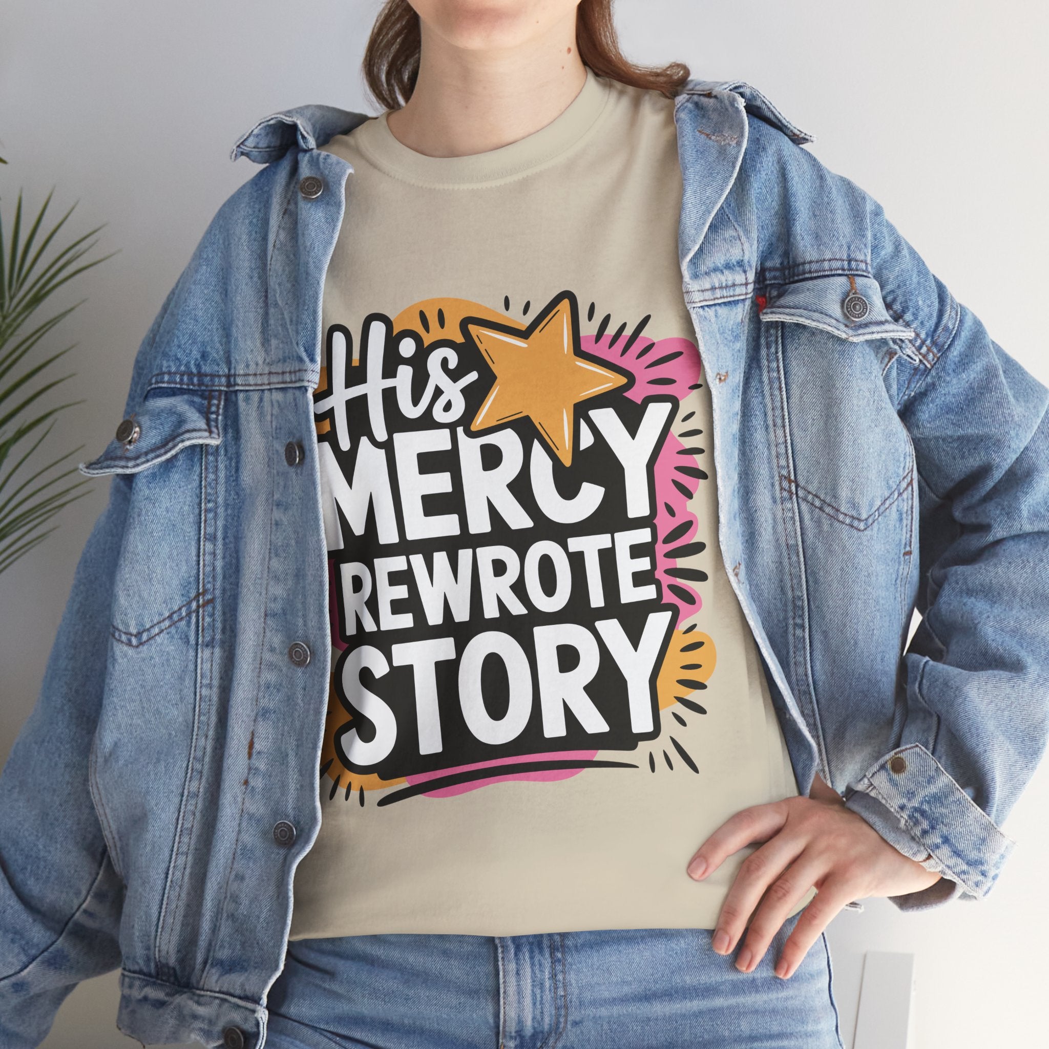 His Mercy Rewrote My Story Tee — Retro Christian Graphic T-Shirt