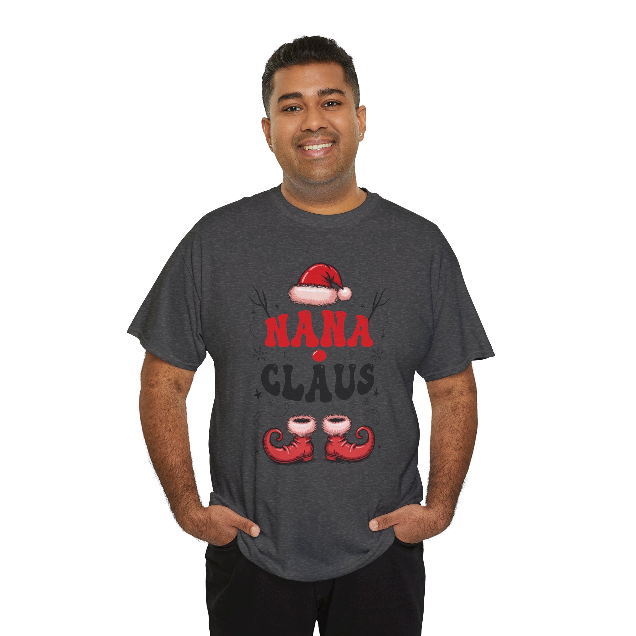 Nana Christmas T-Shirt — Santa Hat & Elf Boots Holiday Unisex Cotton Tee