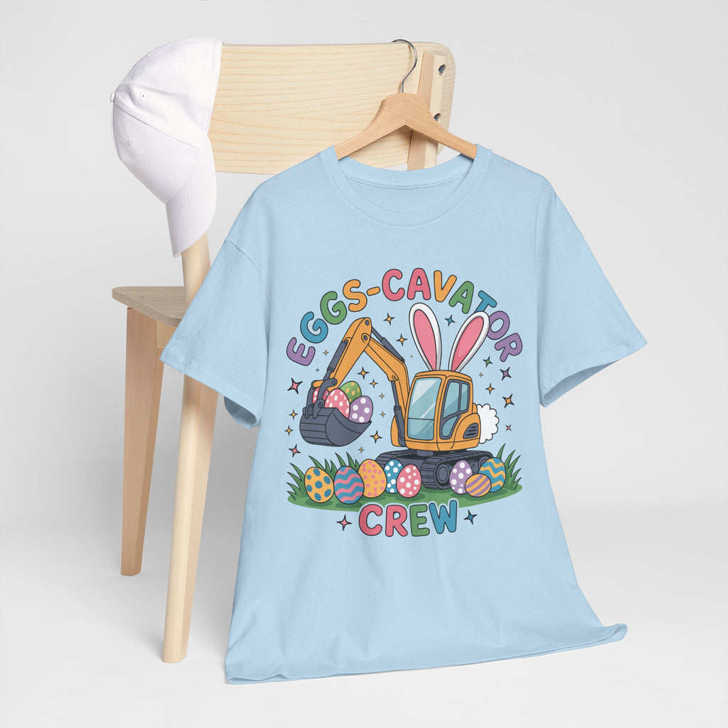 Easter 'Eggs-cavator Crew' Kids Tee — Excavator Bunny & Eggs Unisex Cotton Tee