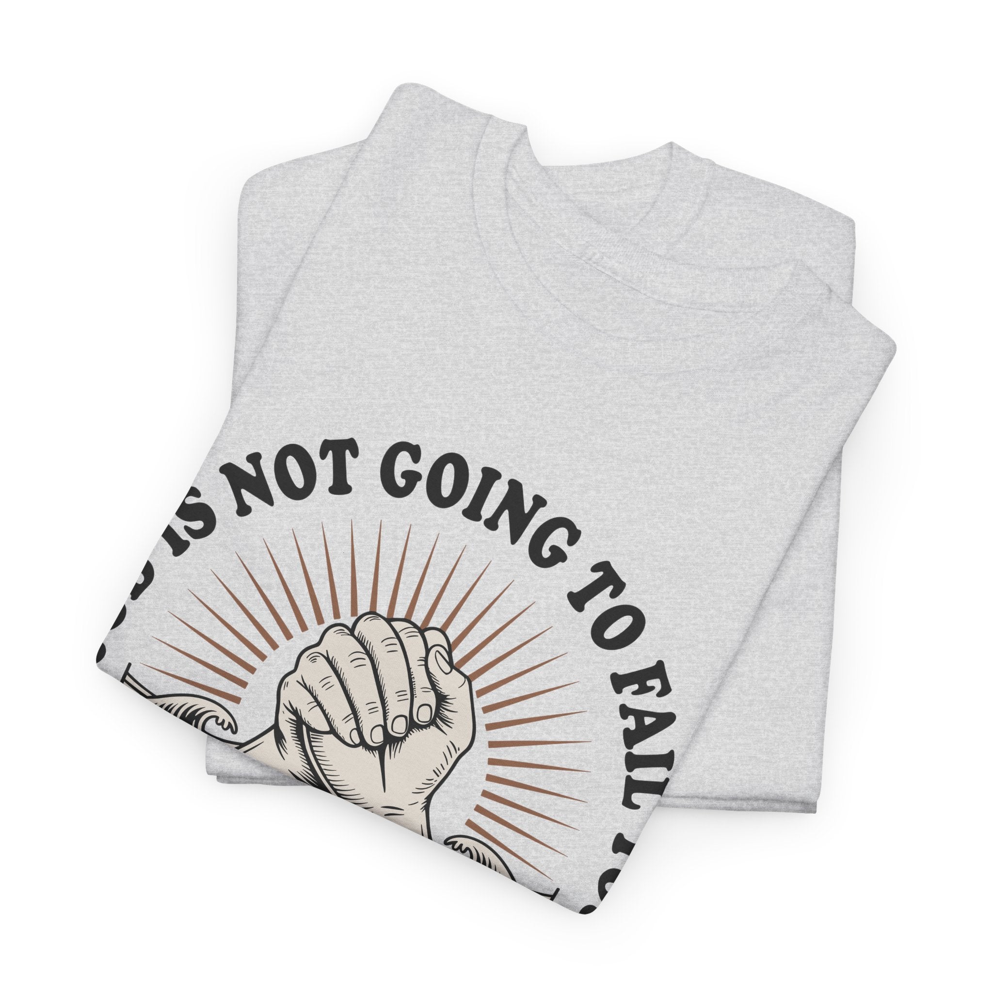 Isaiah 41:10 "Fear Not, For I Am With You" T-Shirt — Clasped Hands Rising from Waves Christian Unisex Cotton Tee