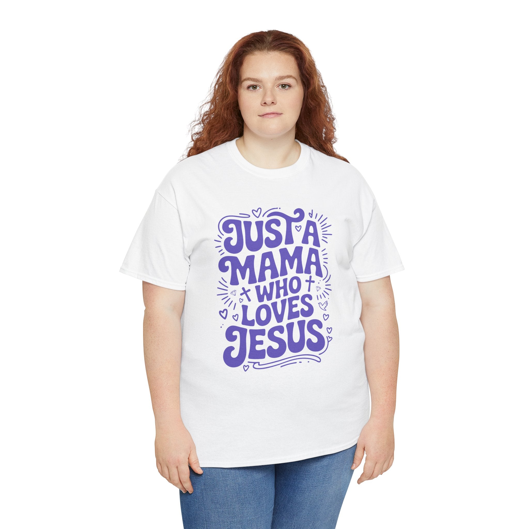 Mama Who Loves Jesus T-Shirt — Bright Green Bubbly Faith Unisex Cotton Tee