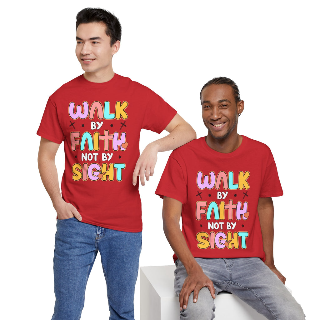 Walk by Faith Not by Sight T-Shirt — Pastel Christian Faith Unisex Cotton Tee
