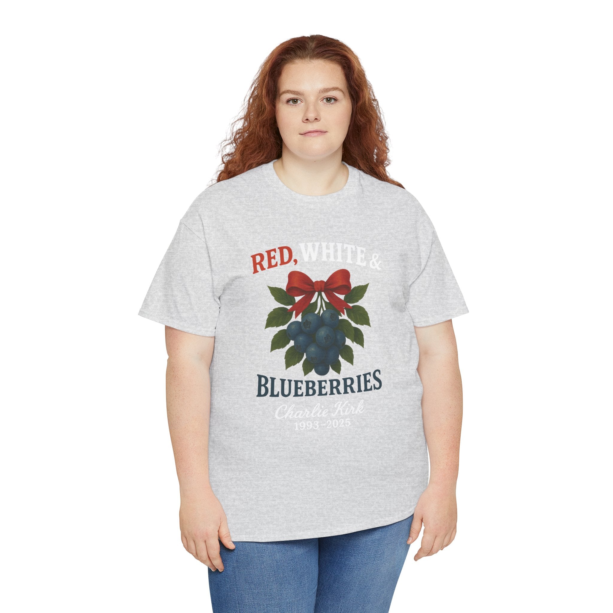 Red, White & Blueberries T-Shirt — Patriotic Blueberry Graphic Unisex Cotton Tee