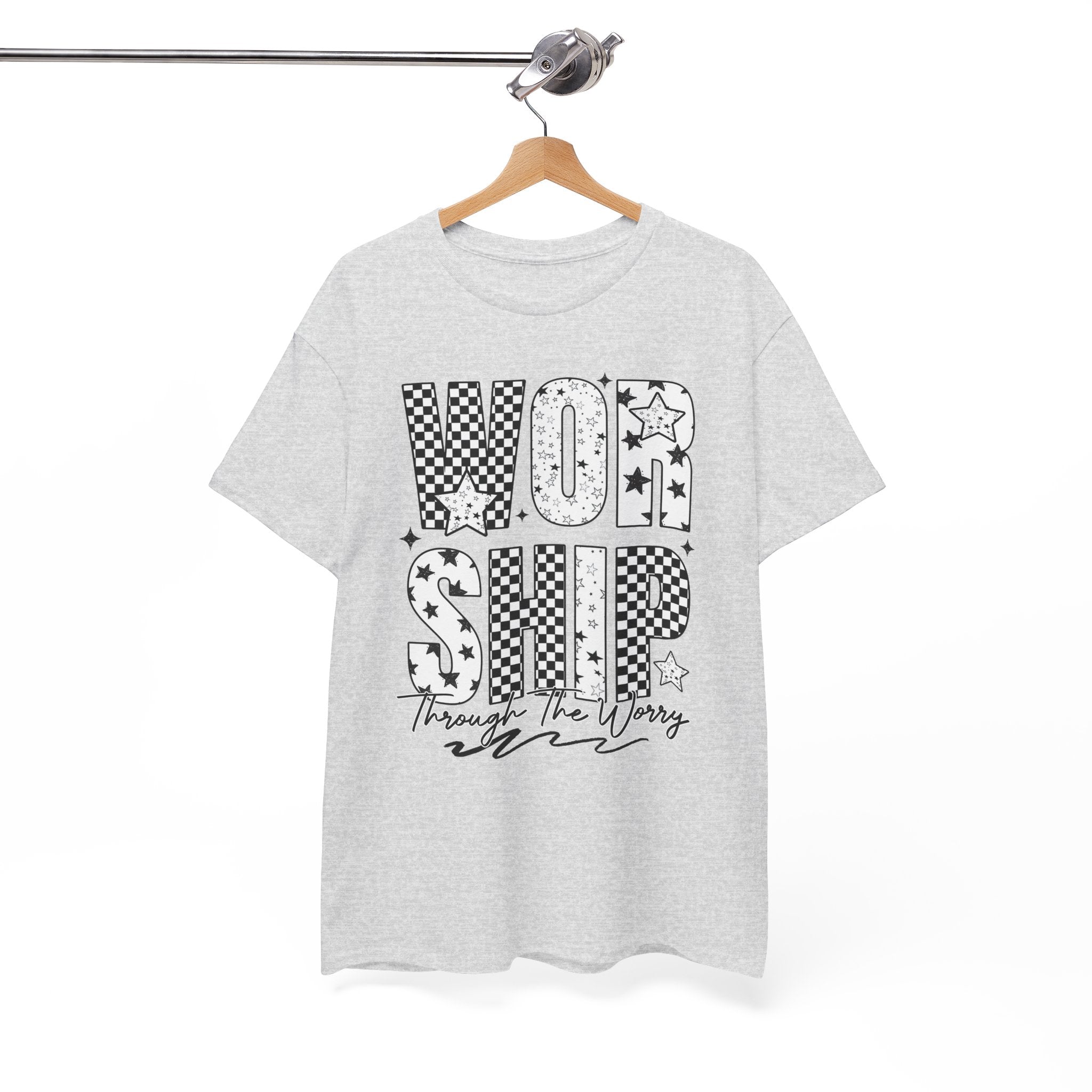 WORSHIP Through The Worry Checkerboard Unisex Cotton Tee