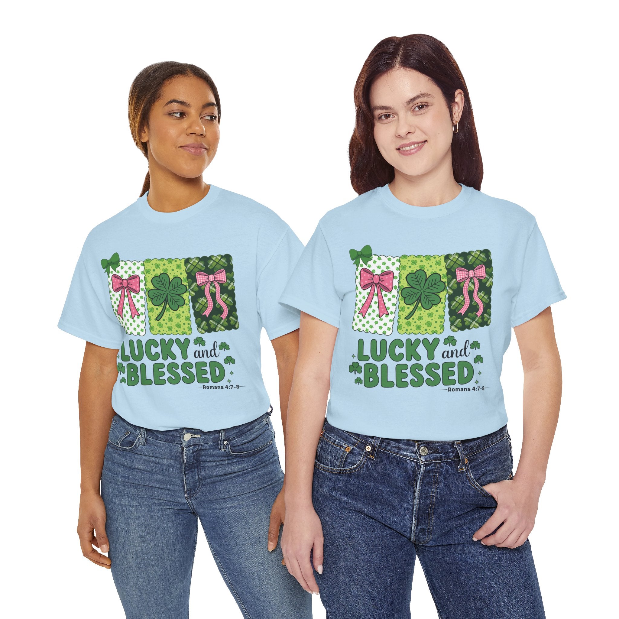 Lucky and Blessed Clover Unisex Cotton Tee