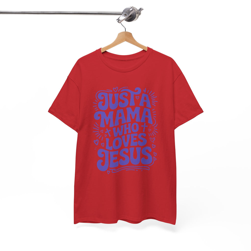 Mama Who Loves Jesus T-Shirt — Bright Green Bubbly Faith Unisex Cotton Tee
