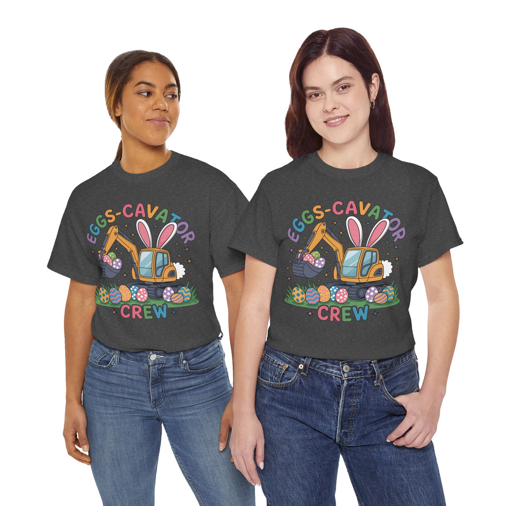 Easter 'Eggs-cavator Crew' Kids Tee — Excavator Bunny & Eggs Unisex Cotton Tee