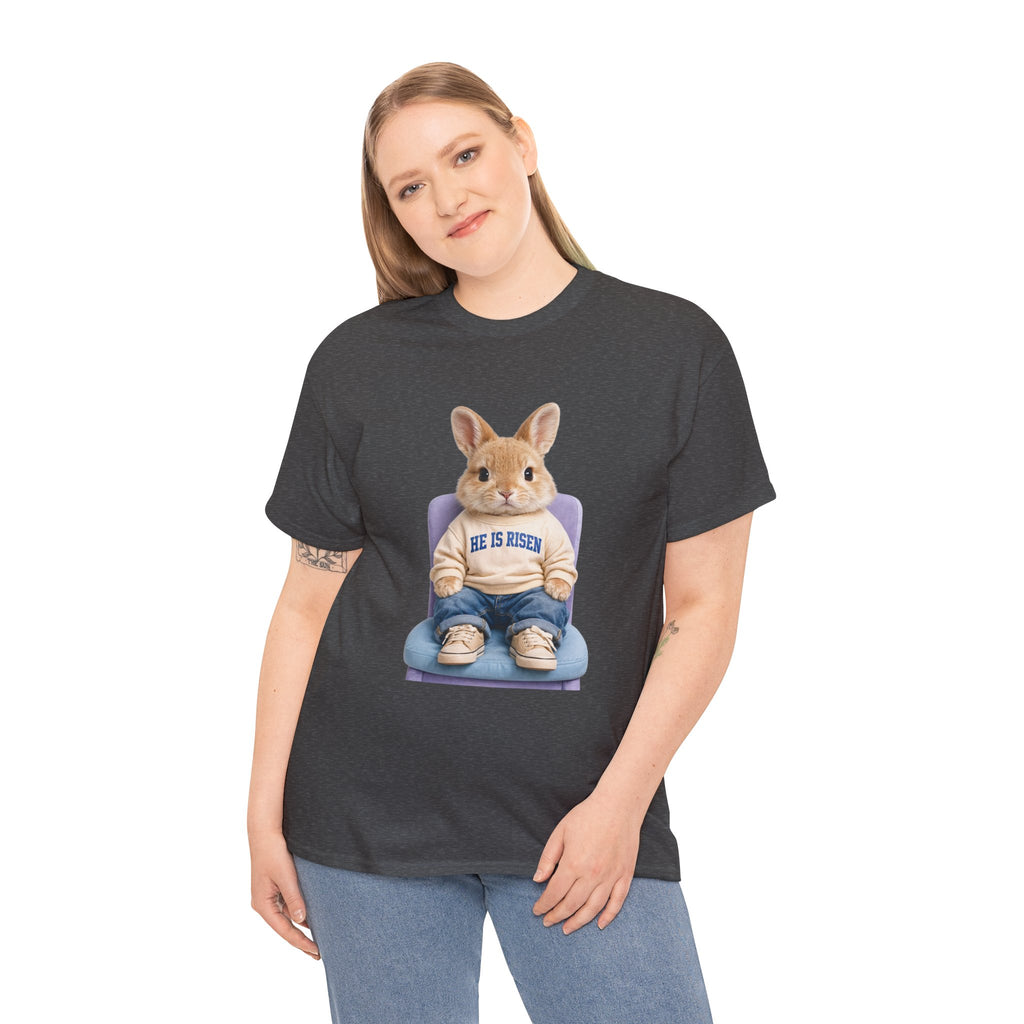 Easter 'He Is Risen' Bunny Unisex Cotton Tee