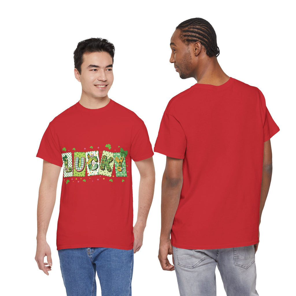Lucky Patchwork Plaid Clover Tee — St. Patrick’s Day Unisex Cotton T-Shirt