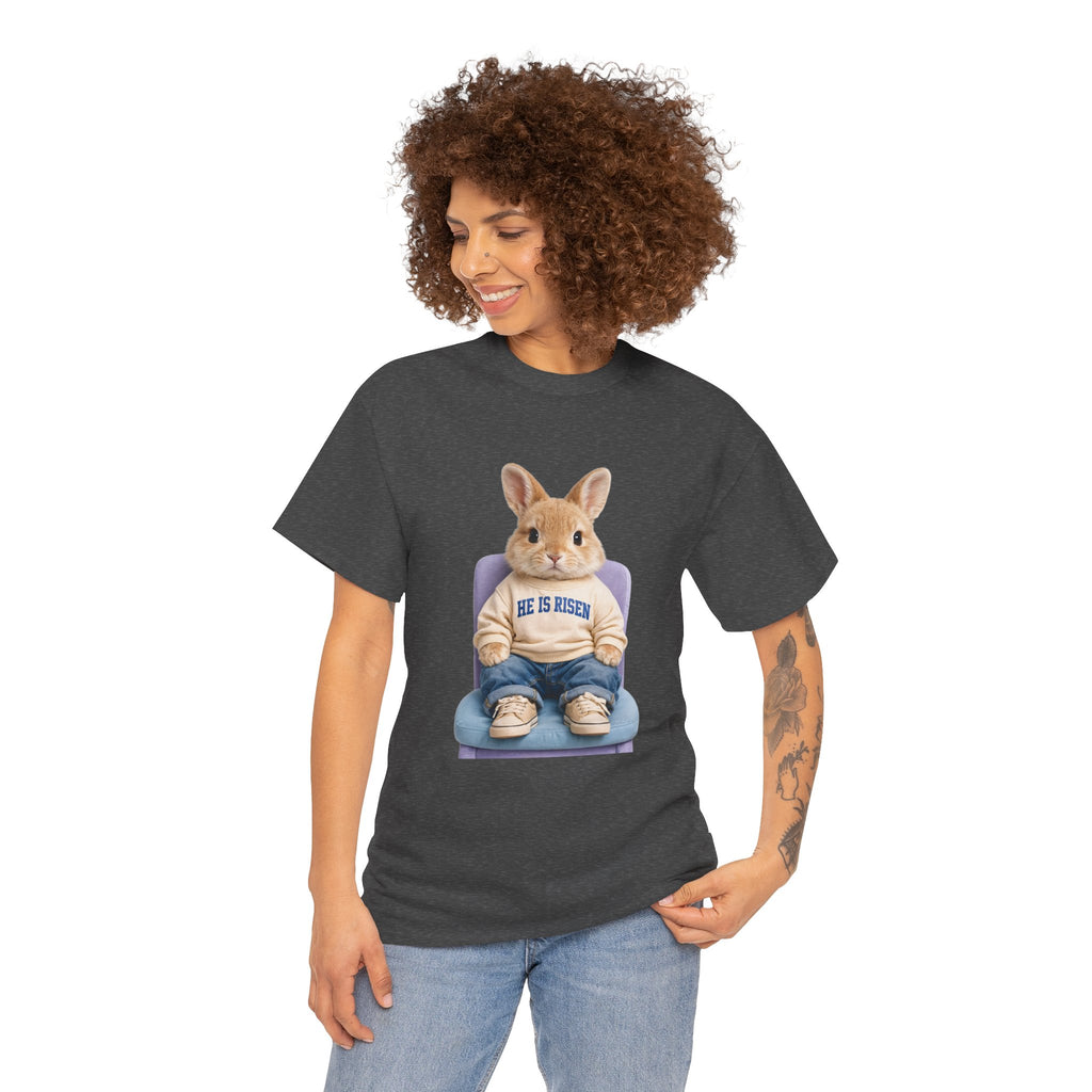 Easter 'He Is Risen' Bunny Unisex Cotton Tee