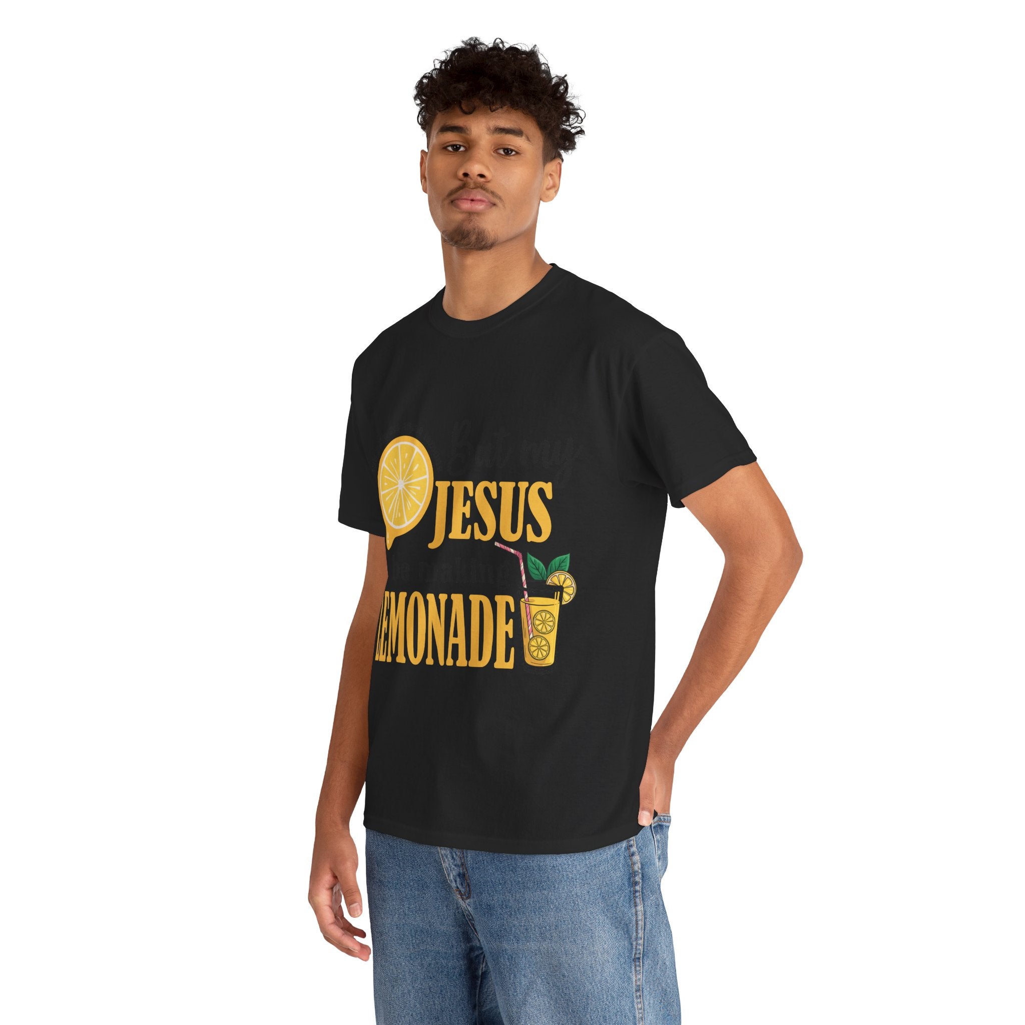 Jesus Lemonade Tee — Lemon Slice & Glass Graphic Christian Unisex Cotton T-Shirt