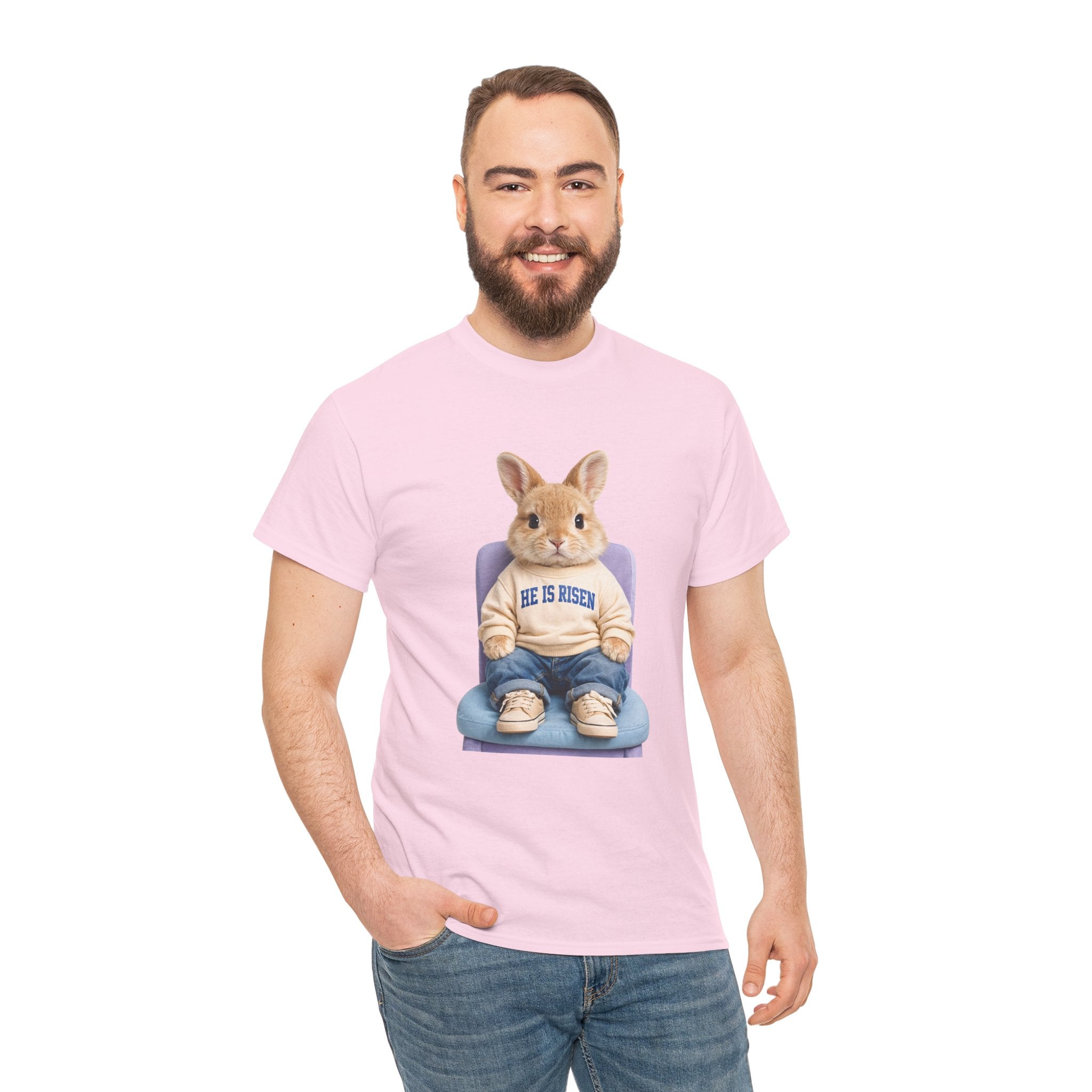Easter 'He Is Risen' Bunny Unisex Cotton Tee