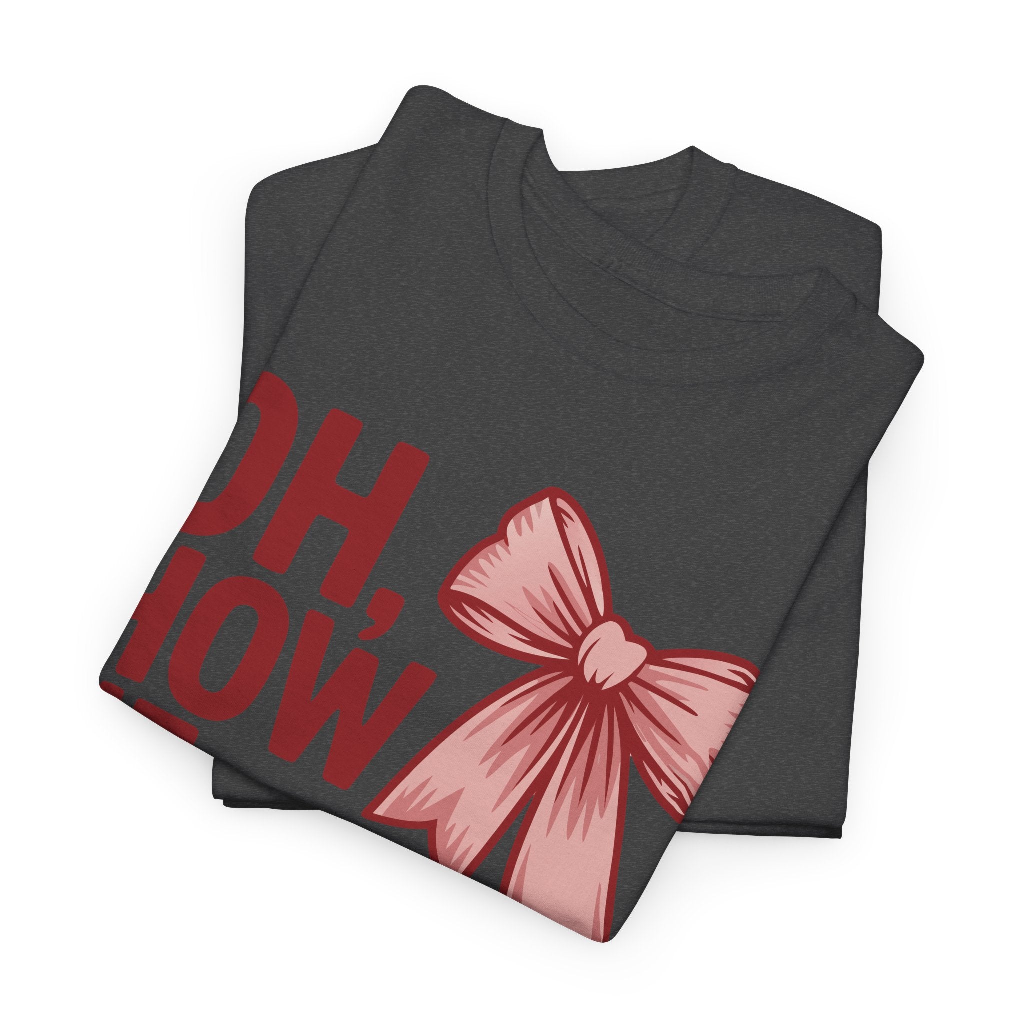 Oh, How He Loves Us Christian Valentine Tee — 1 John 4:10 Red & Pink Unisex Cotton Tee