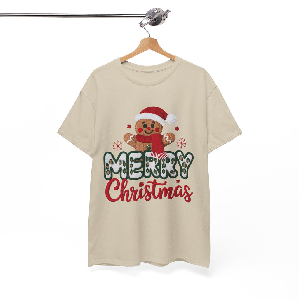 Gingerbread Santa 'Merry Christmas' Unisex Cotton Tee T-Shirt