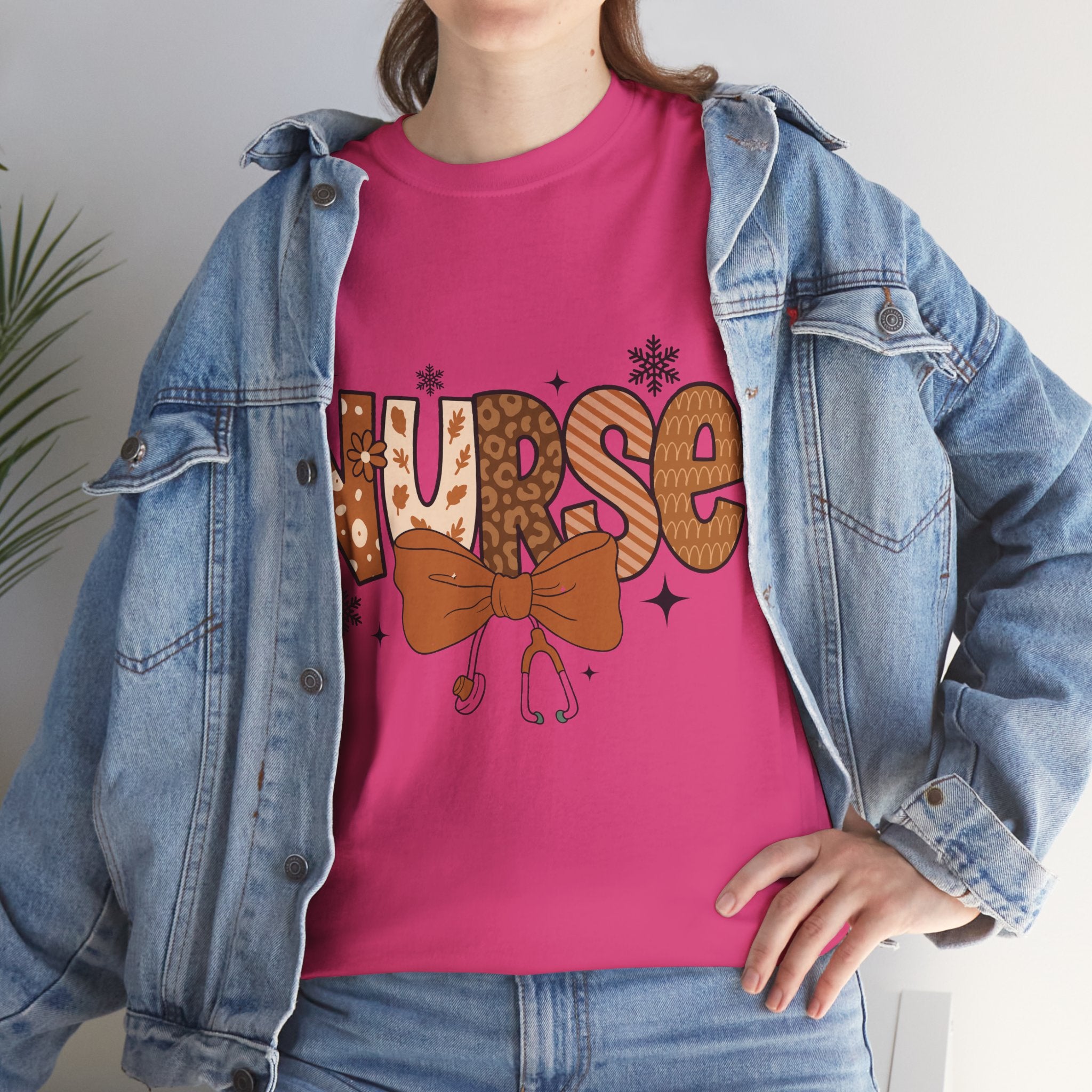 NURSE Fall Stethoscope Tee — Brown Autumn Nurse Unisex CottonT shirt
