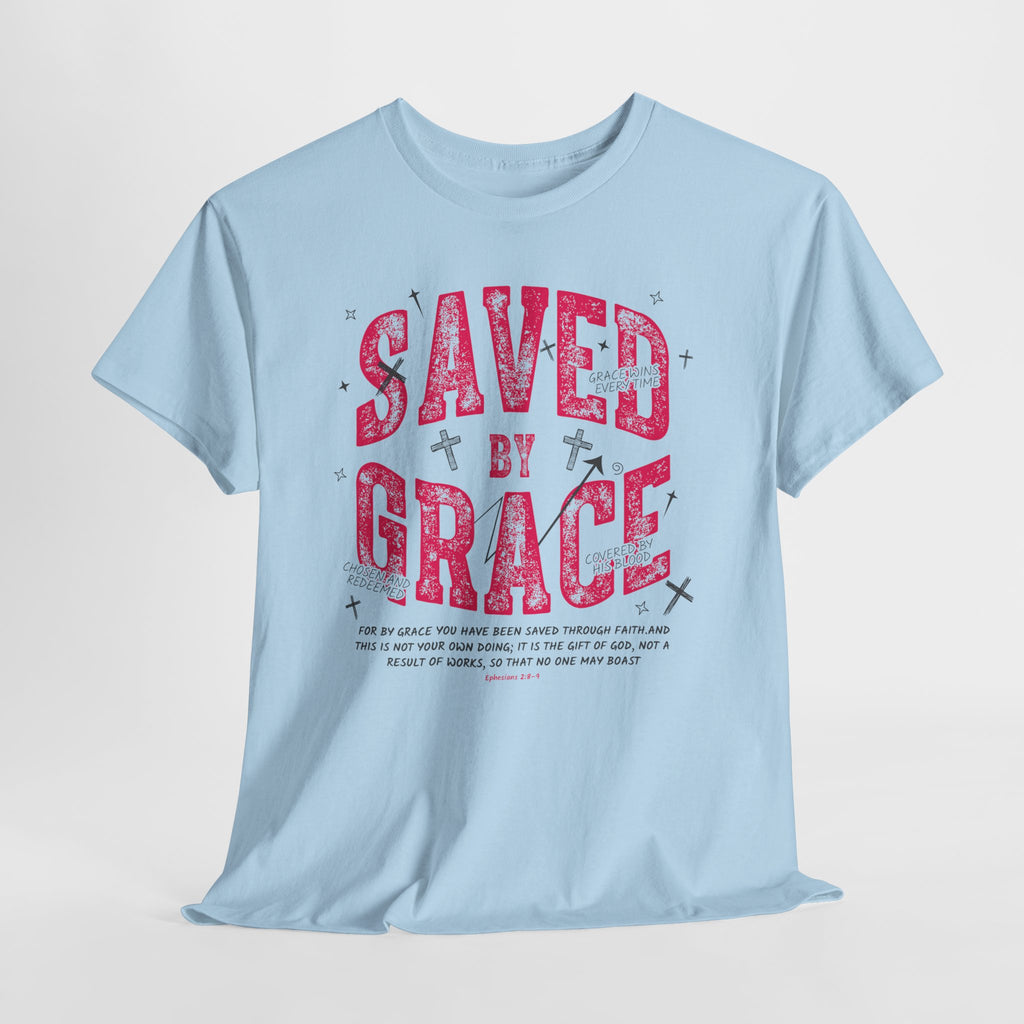 Saved by Grace Ephesians 2:8-9 Unisex Cotton T-Shirt