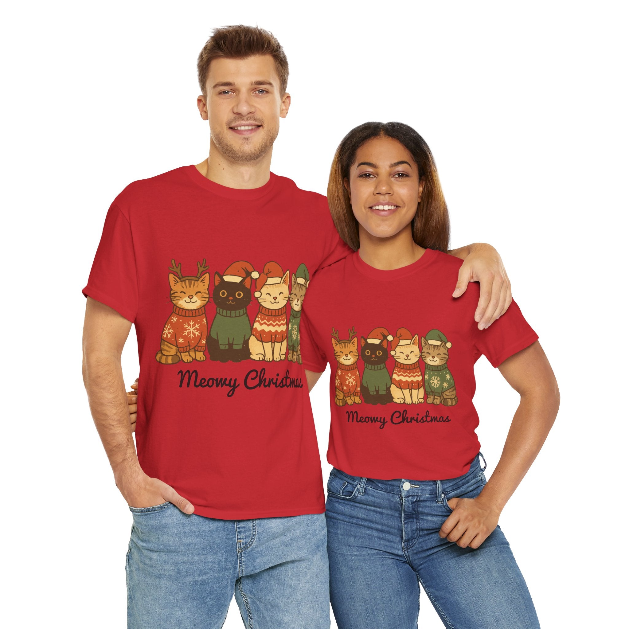 Christmas Cats Unisex Cotton Tee