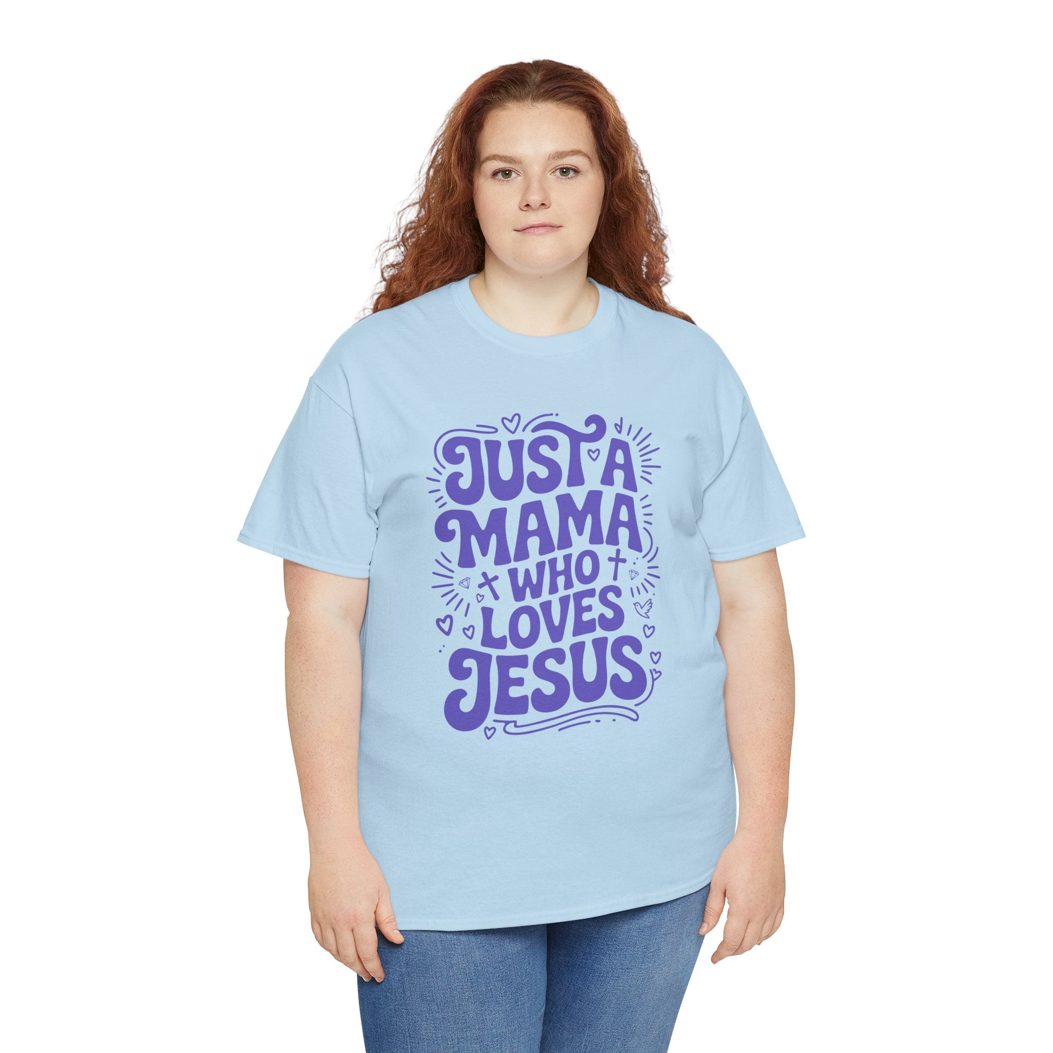 Mama Who Loves Jesus T-Shirt — Bright Green Bubbly Faith Unisex Cotton Tee