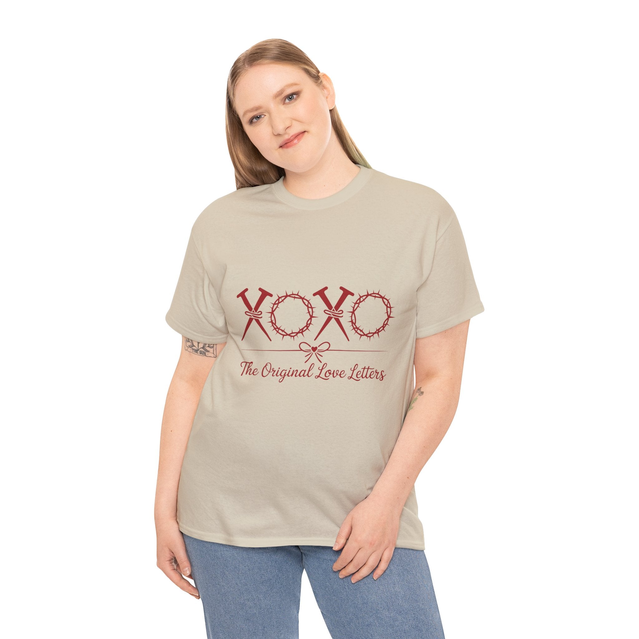 Christian Valentine Tee — “XOXO” Nails & Thorn Crowns, “The Original Love Letters”... Unisex Cotton Tee