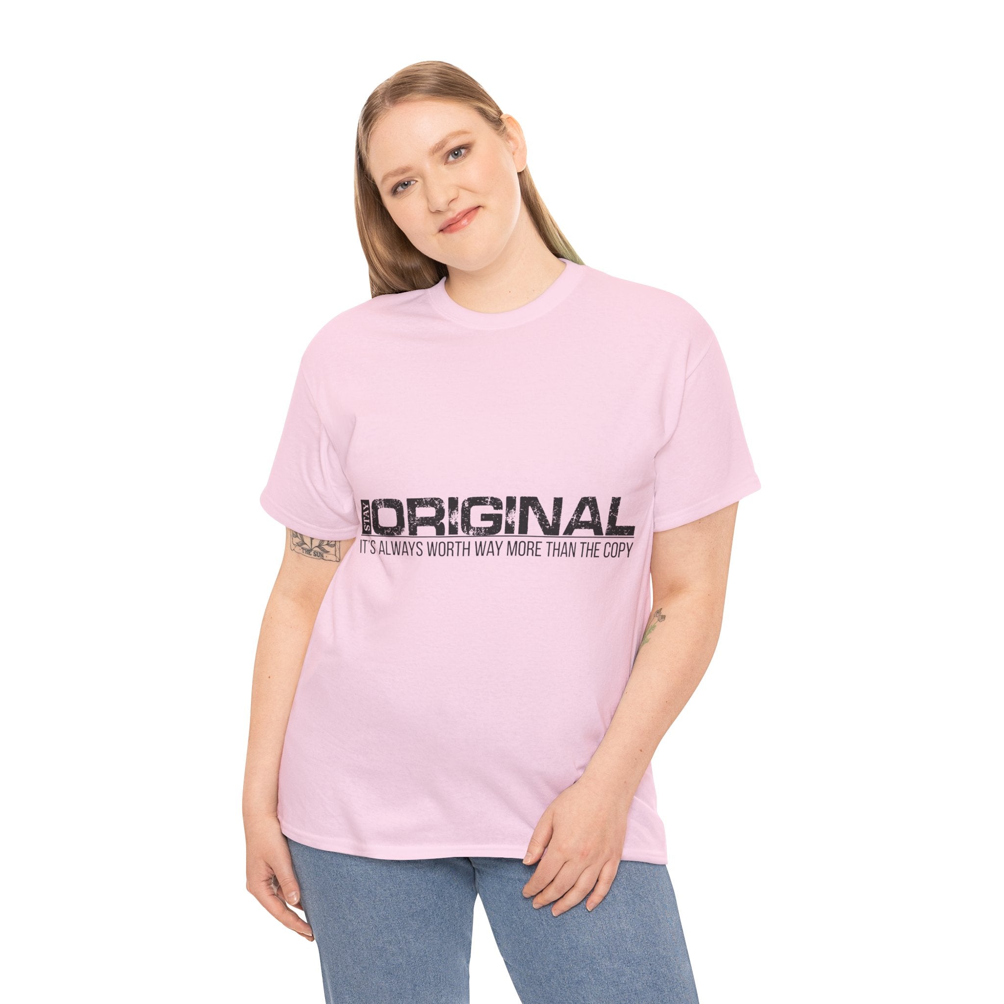 STAY SILENT Minimalist Tee — Vertical Text Black Unisex Cotton Tee