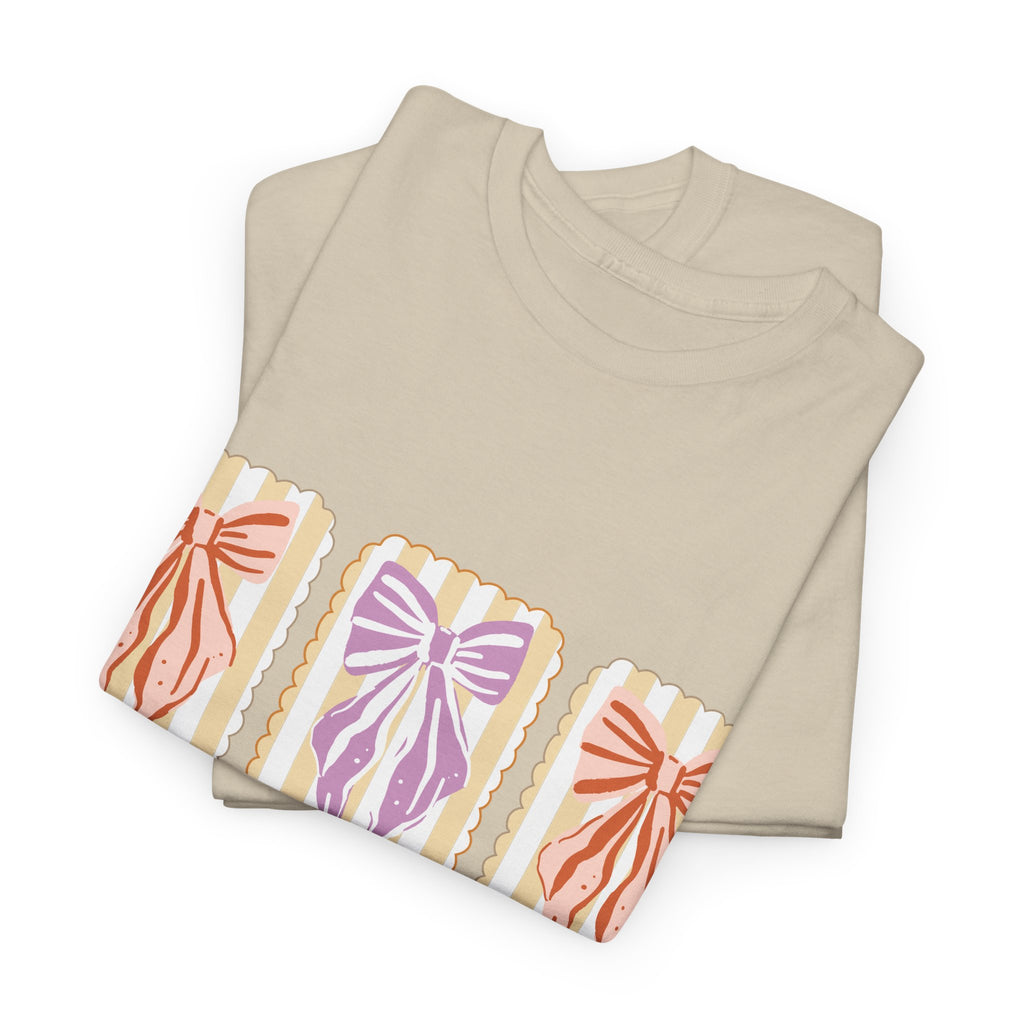 Thankful Grateful Blessed Fall Tee — God Is Faithful Pastel Bows..Unisex Cotton Tee