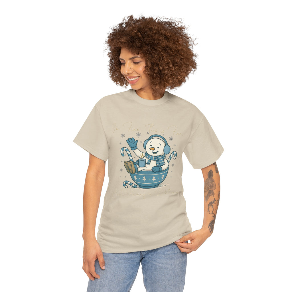 Snowman Hot Cocoa Unisex Cotton Tee