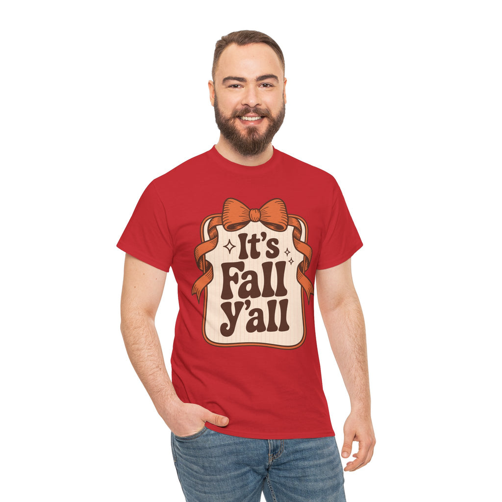 It’s Fall Y’all Autumn Ribbon Unisex Cotton Tee