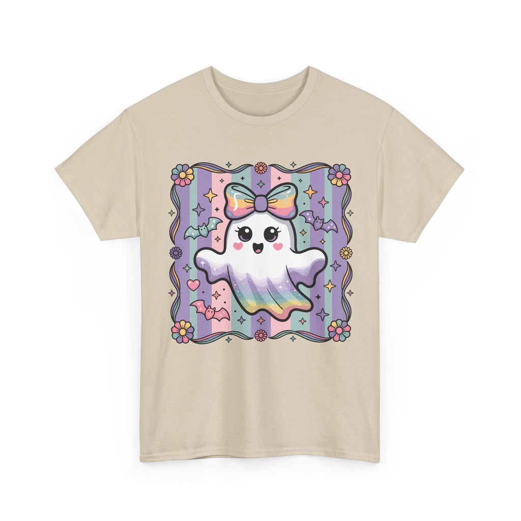 Pastel Ghost Rainbow Bow Unisex Cotton Tee