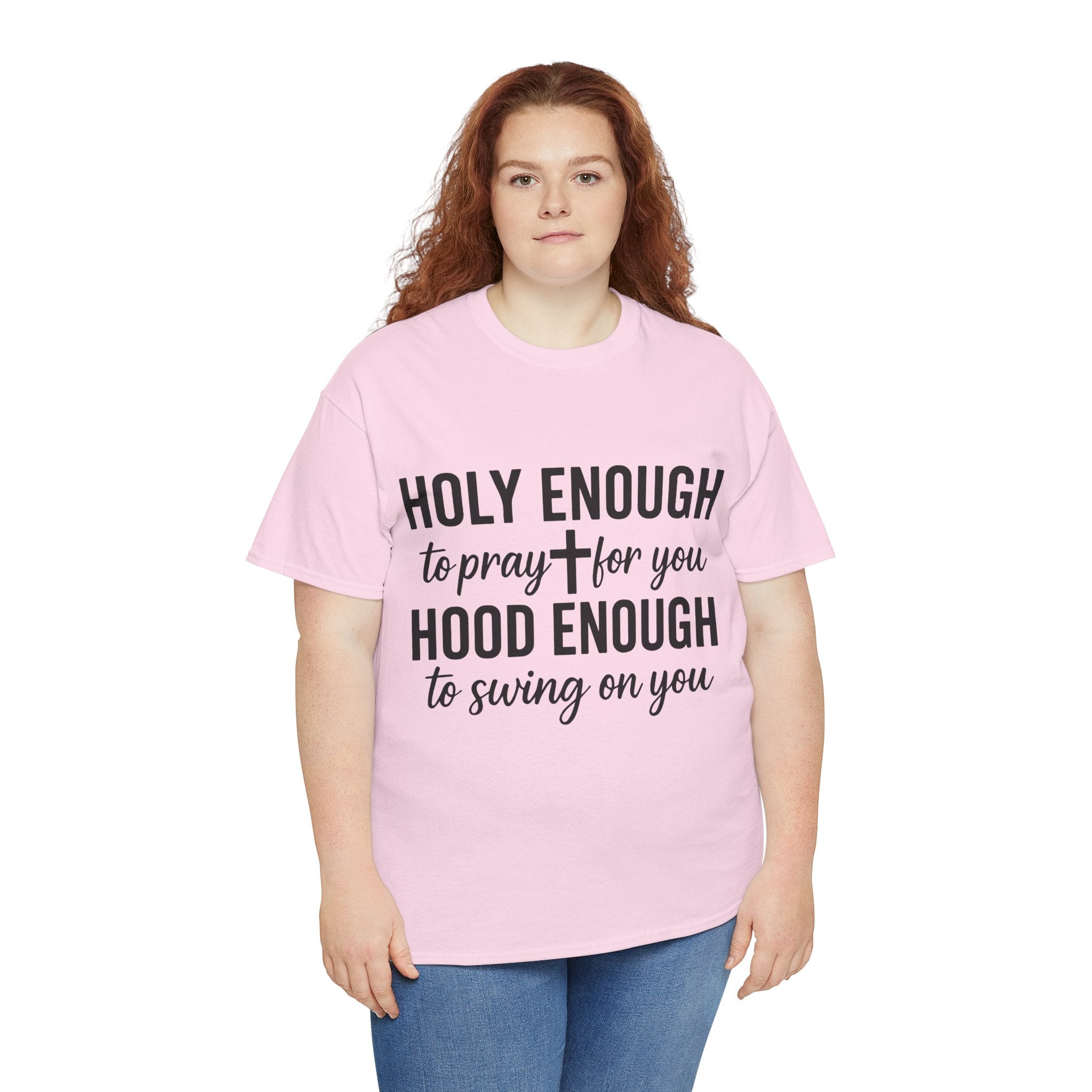 Holy Enough Christian T‑Shirt — Modern Hand‑Lettered Faith Unisex CottonTee