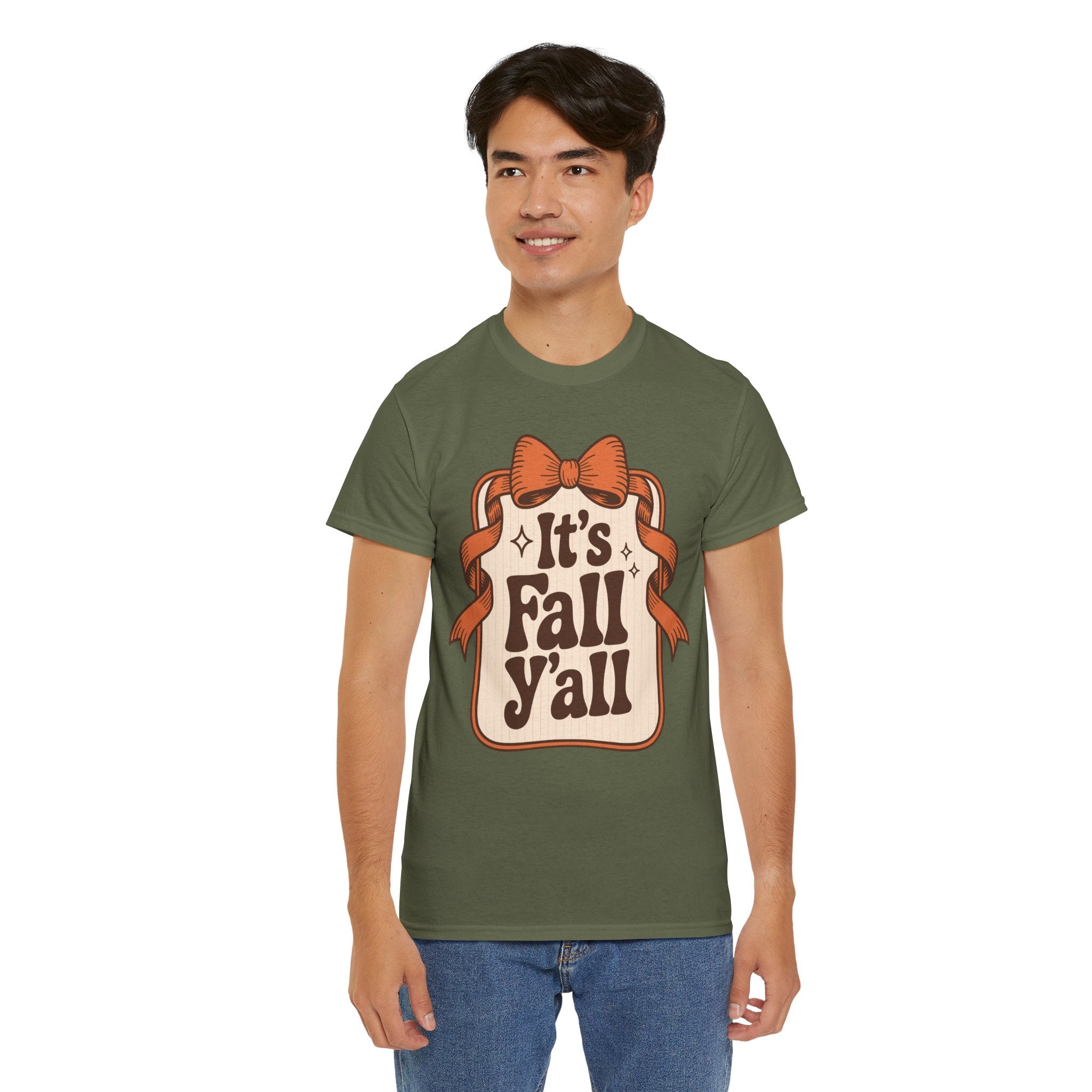 It’s Fall Y’all Autumn Ribbon Unisex Cotton Tee