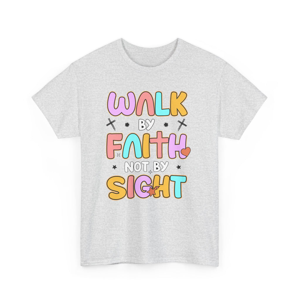 Walk by Faith Not by Sight T-Shirt — Pastel Christian Faith Unisex Cotton Tee