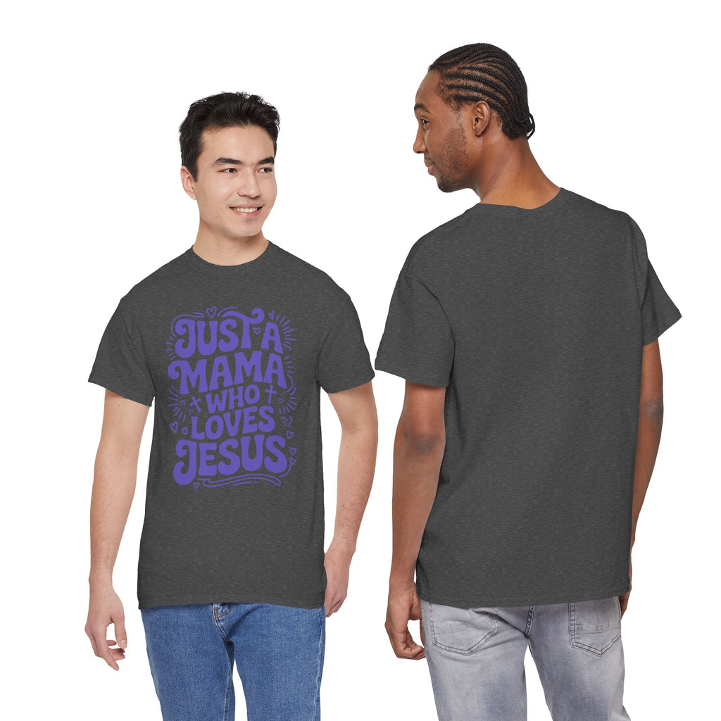 Mama Who Loves Jesus T-Shirt — Bright Green Bubbly Faith Unisex Cotton Tee