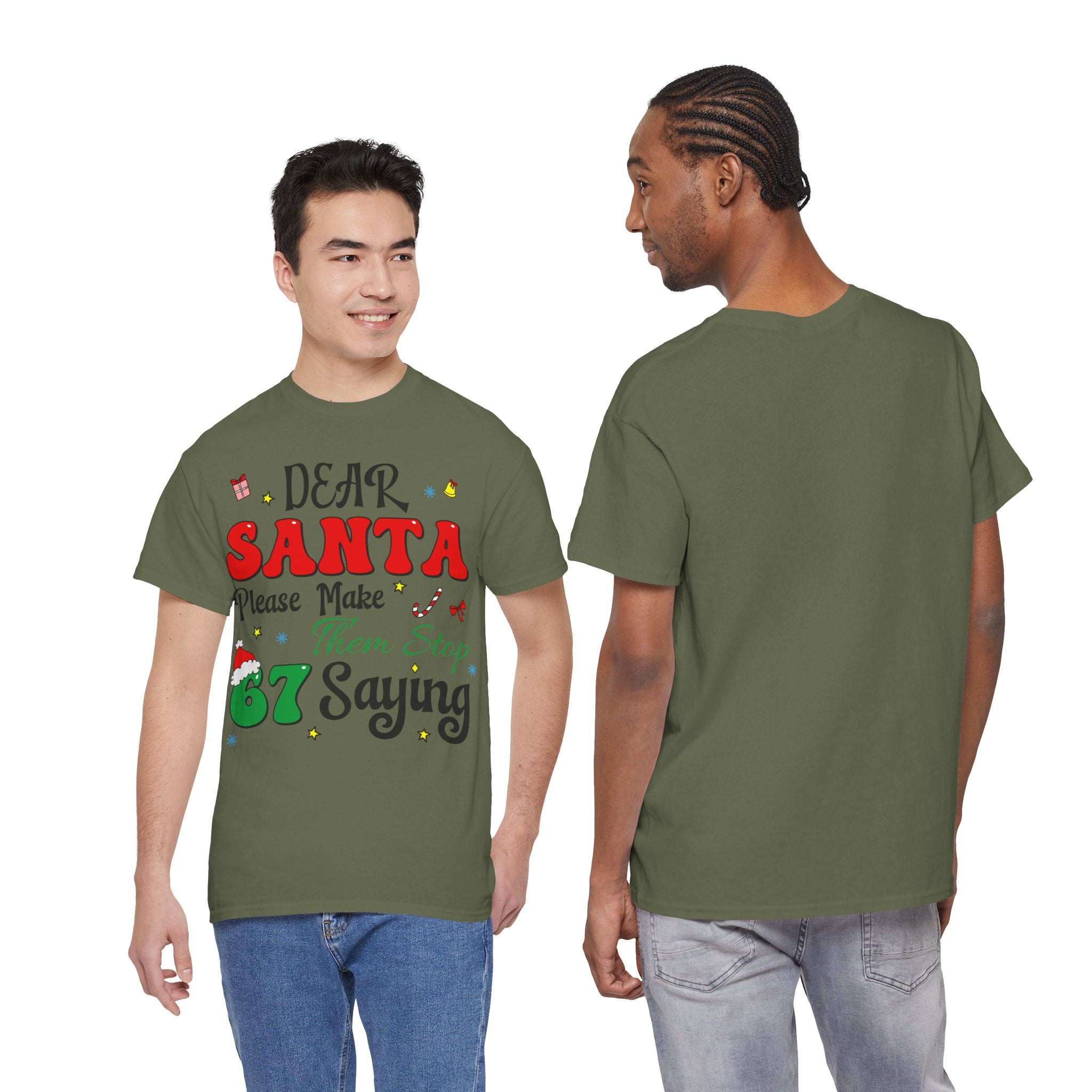 Santa 67 Them Stop Christmas Unisex Cotton Tee