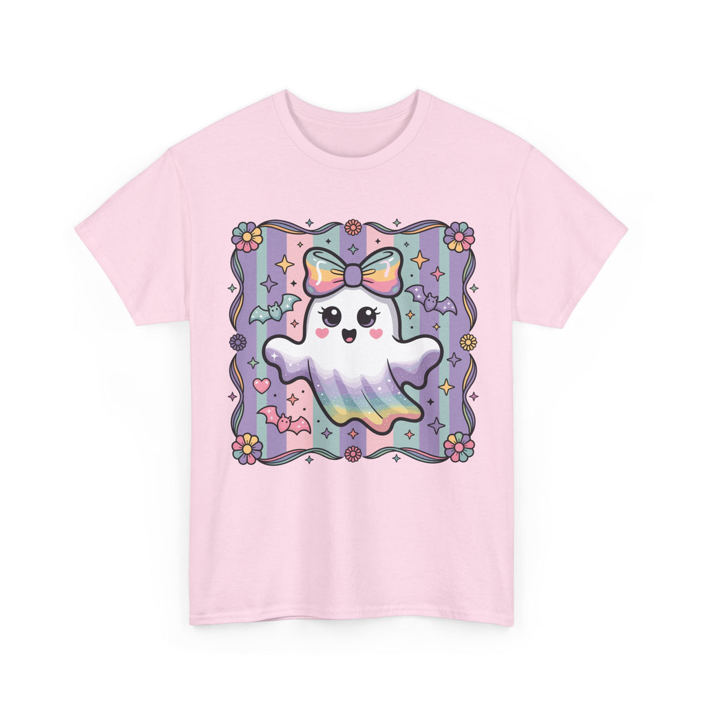 Pastel Ghost Rainbow Bow Unisex Cotton Tee