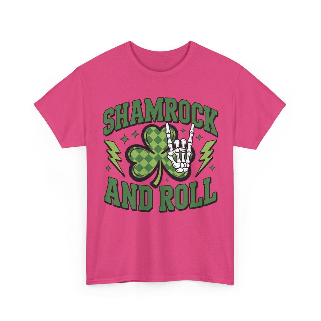 Shamrock and Roll Tee — Skeleton Hand & Lightning St. Patrick’s Rock Unisex Cotton Shirt