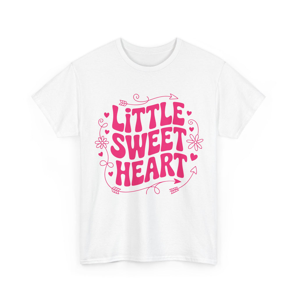 Little Sweetheart Retro Tee — Cute Red Hearts & Flowers Graphic Unisex Cotton Tee