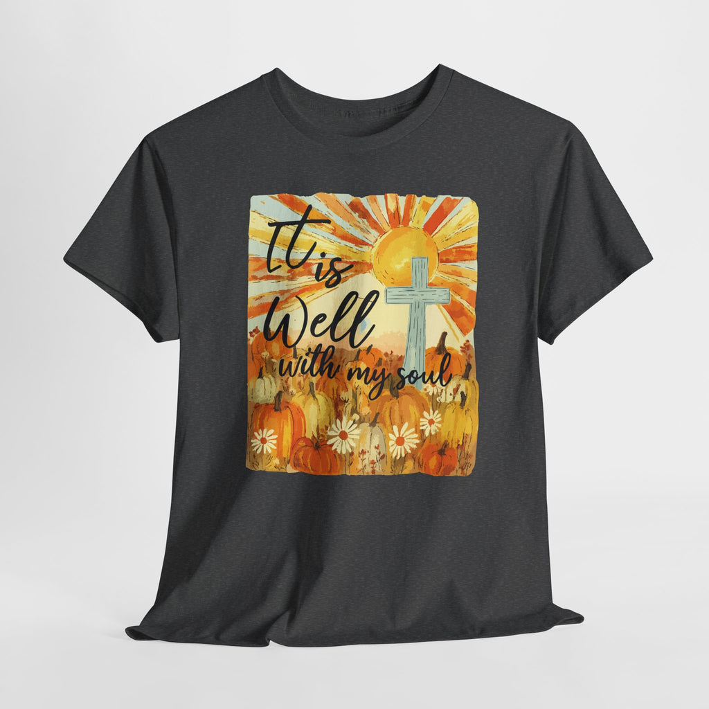 It Is Well With My Soul Pumpkin Sunrise Unisex Cotton T-Shirt