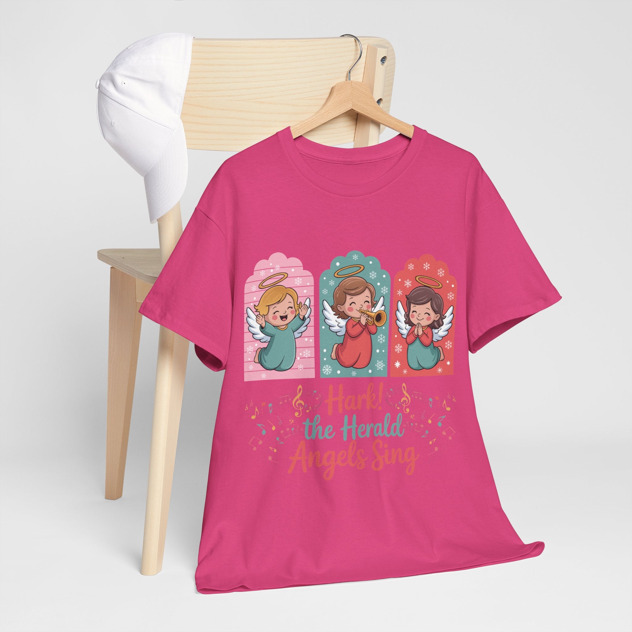 Hark! The Herald Angels Sing Tee — Three Singing Angels Christmas Unisex Cotton T-Shirt