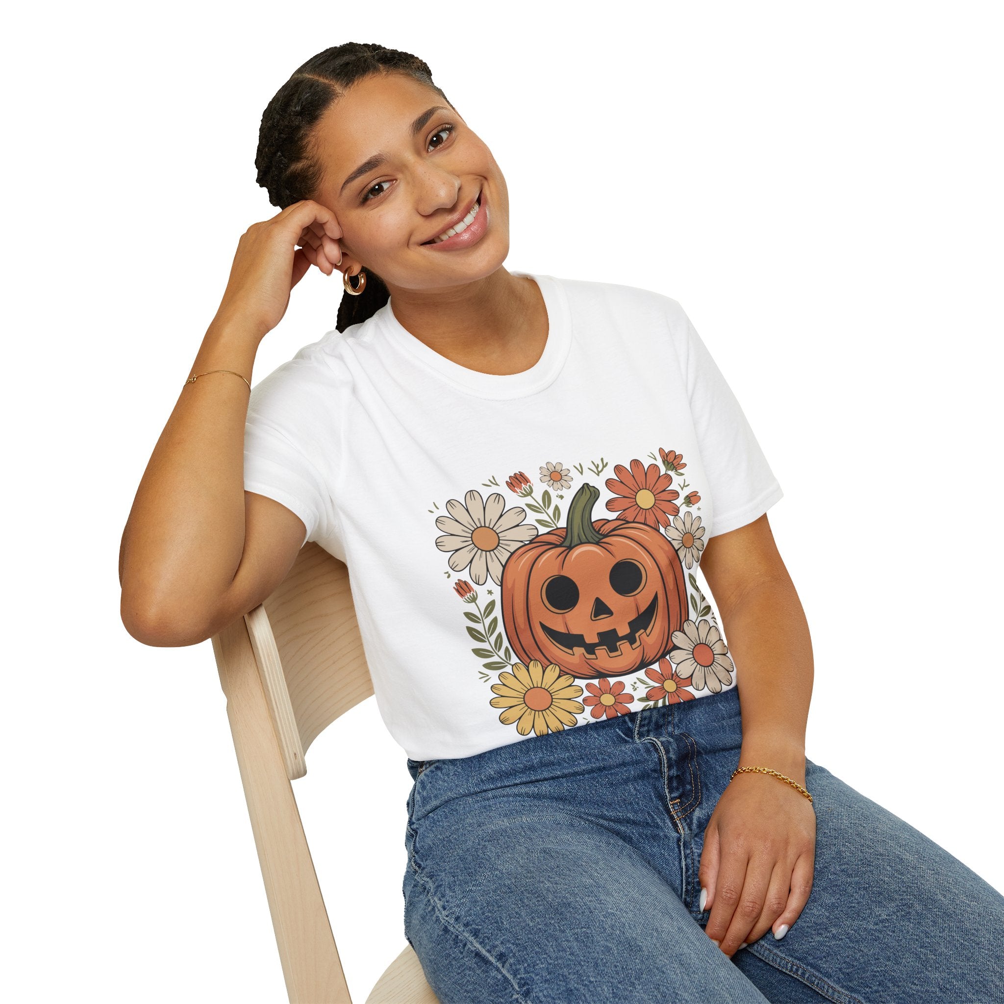 Spooky Floral Pumpkin T-Shirt