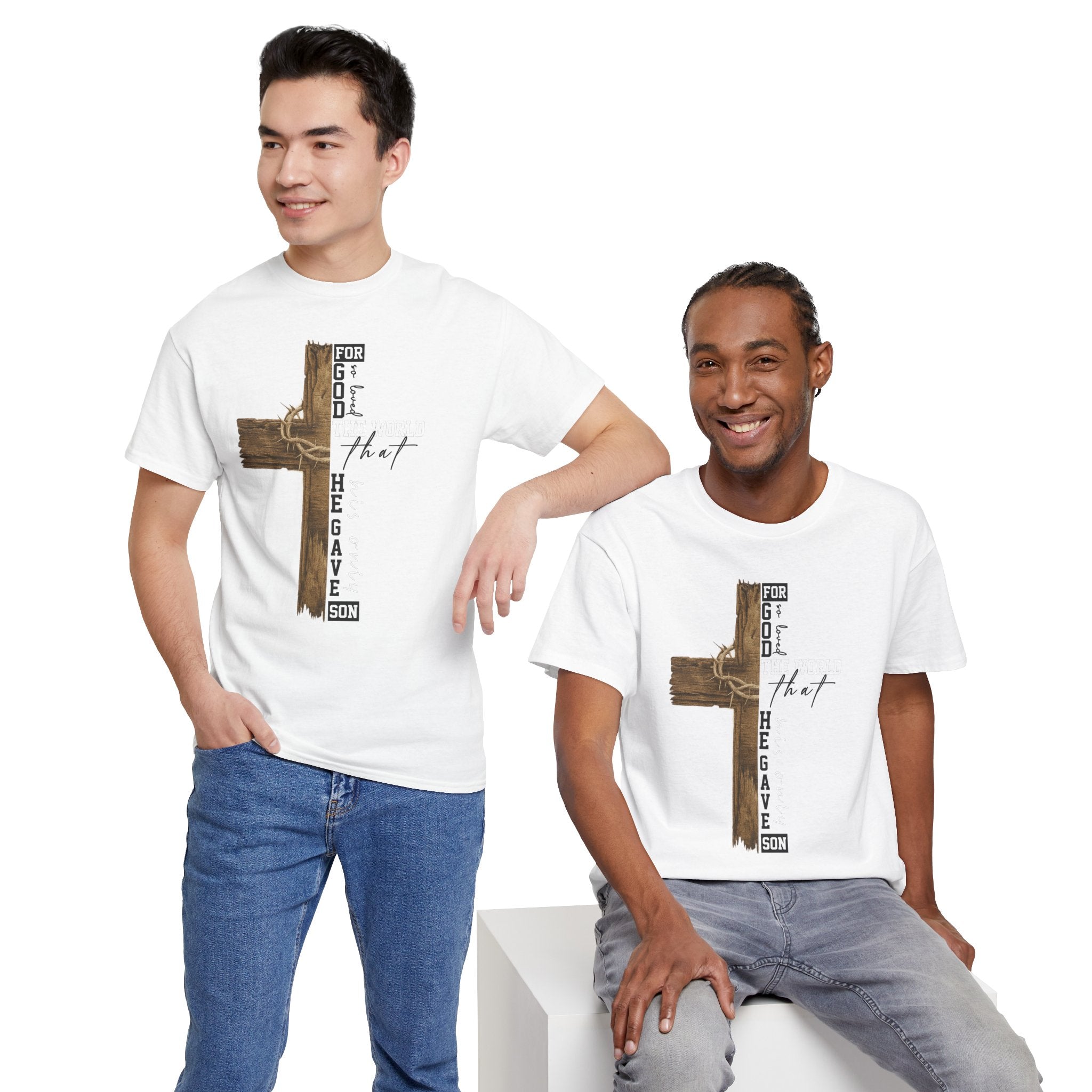 For That Son T-Shirt — Wooden Cross & Crown of Thorns Christian Unisex Cotton Tee
