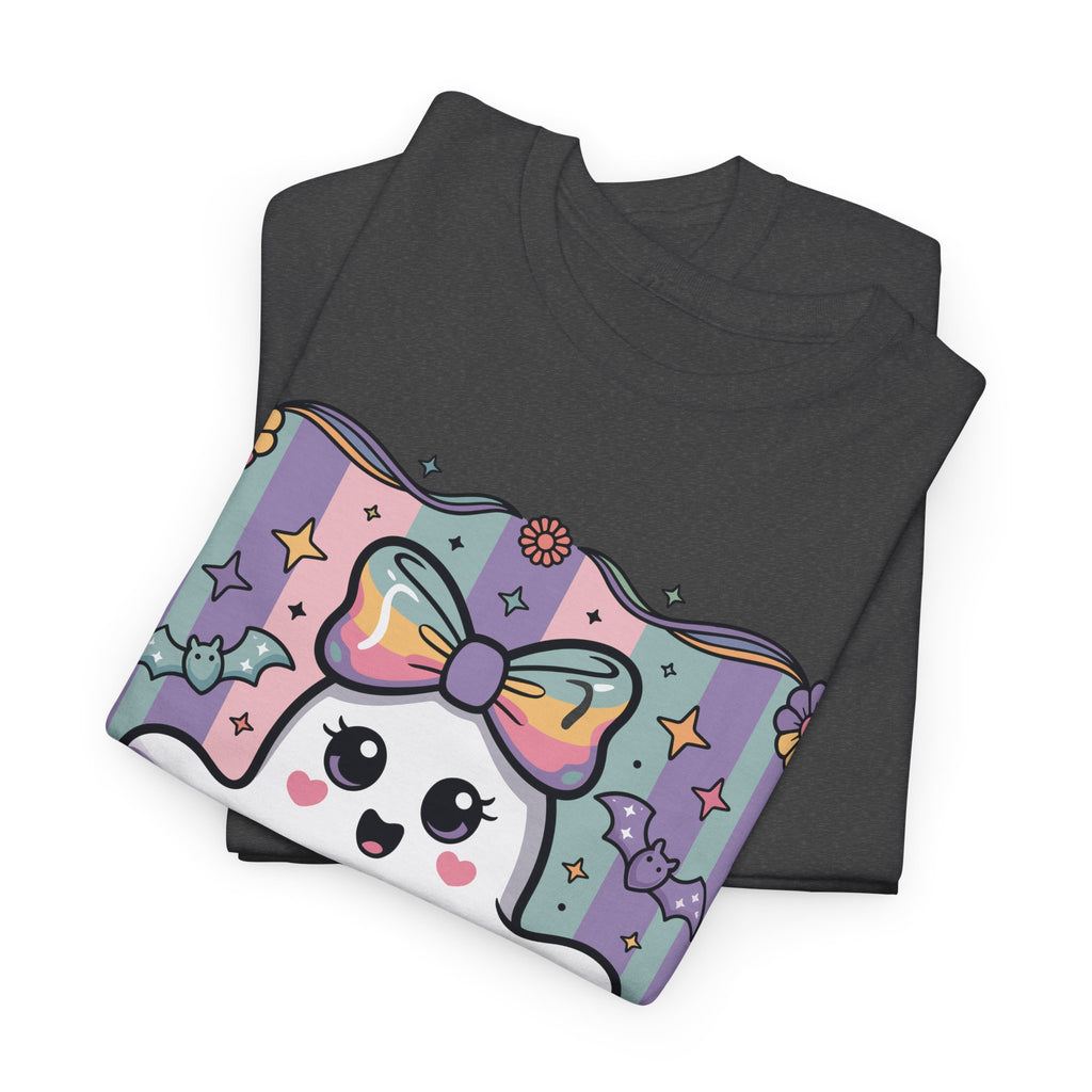 Pastel Ghost Rainbow Bow Unisex Cotton Tee