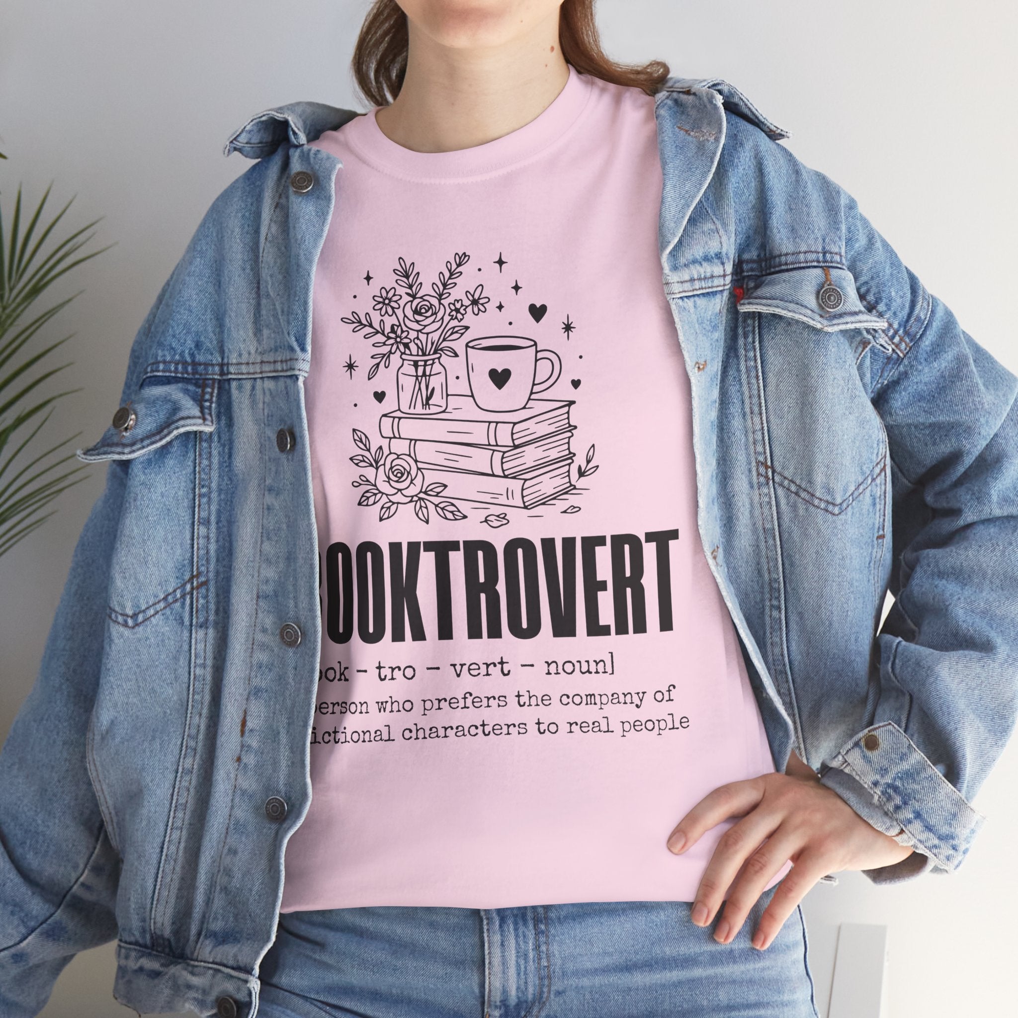 Booktrovert Graphic Tee — "Booktrovert" Definition, Books & Coffee Design Unisex Cotton Tee