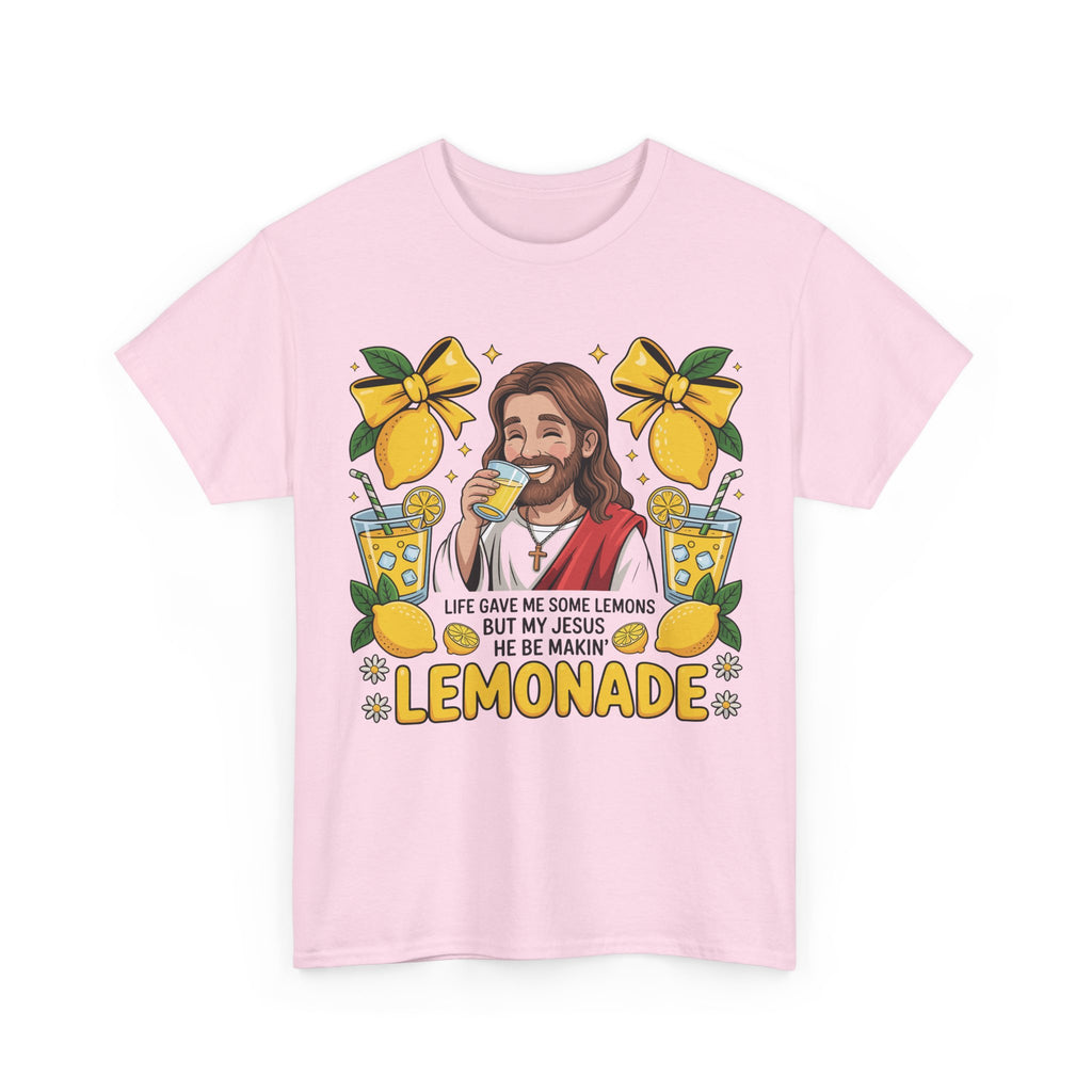 Jesus Drinking Lemonade T-Shirt — "Life Gave Me Some Lemons" Christian Unisex Cotton Tee