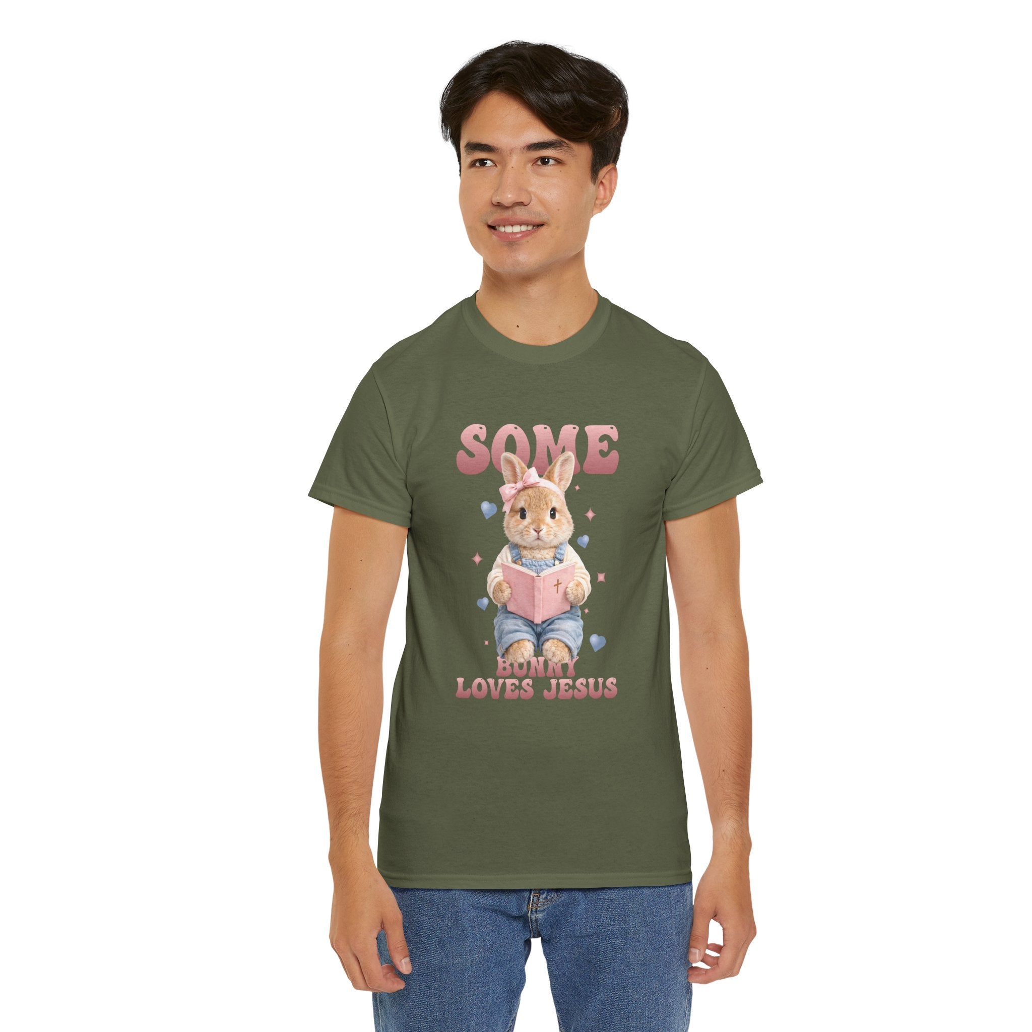 Some Bunny Loves Jesus Bunny Bible Unisex Cotton Tee