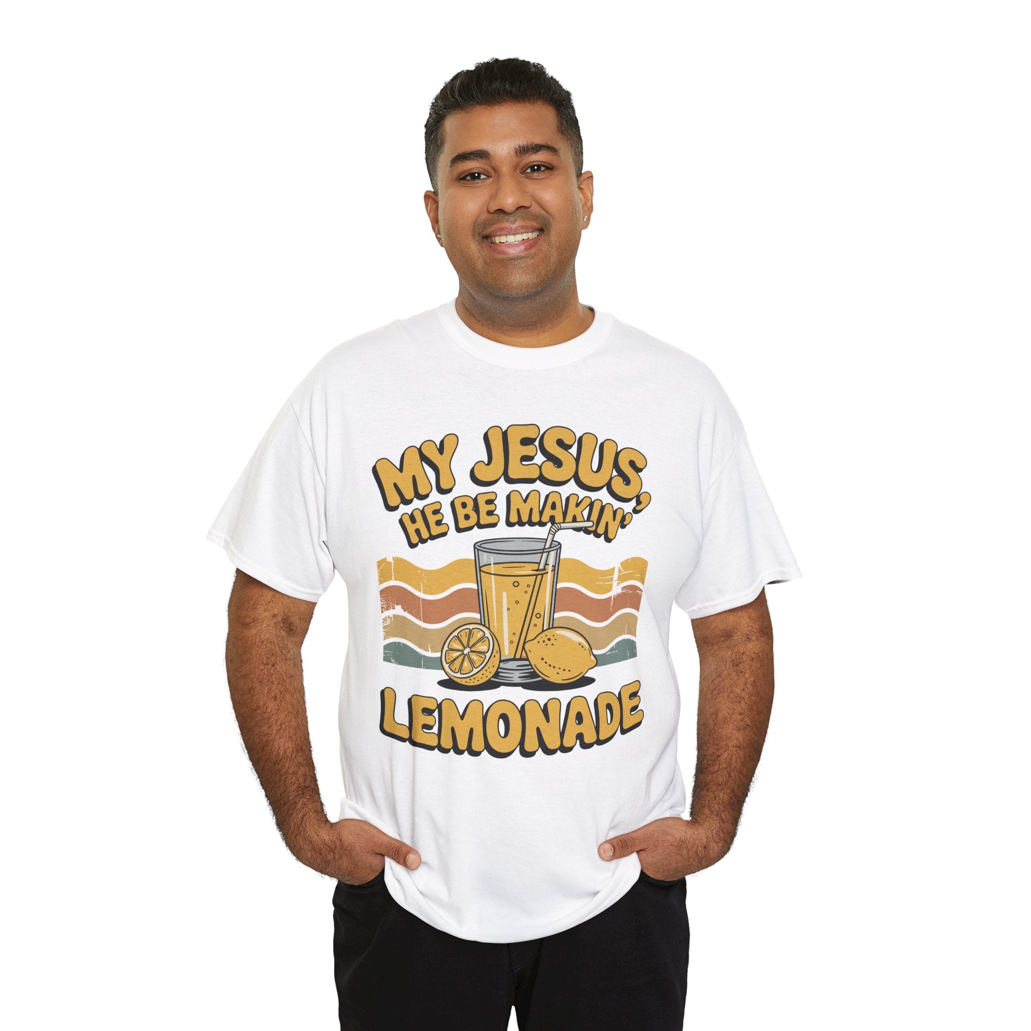 My Jesus, He Be Makin’ Lemonade T-Shirt — Retro Lemonade Christian Unisex Cotton Tee