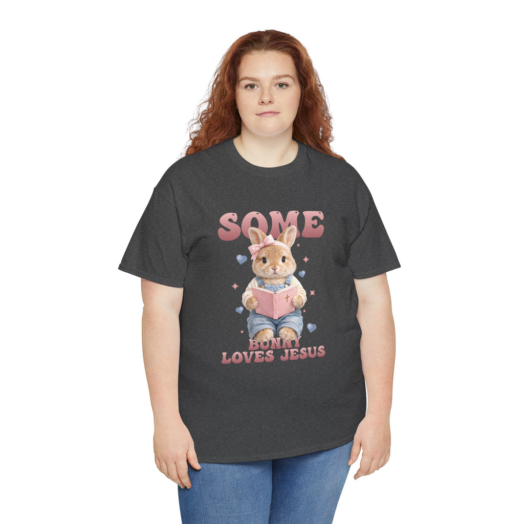 Some Bunny Loves Jesus Bunny Bible Unisex Cotton Tee